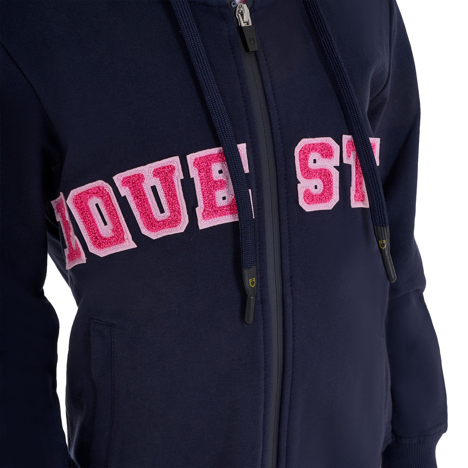 Kids' hoodie with zip and sponge lettering