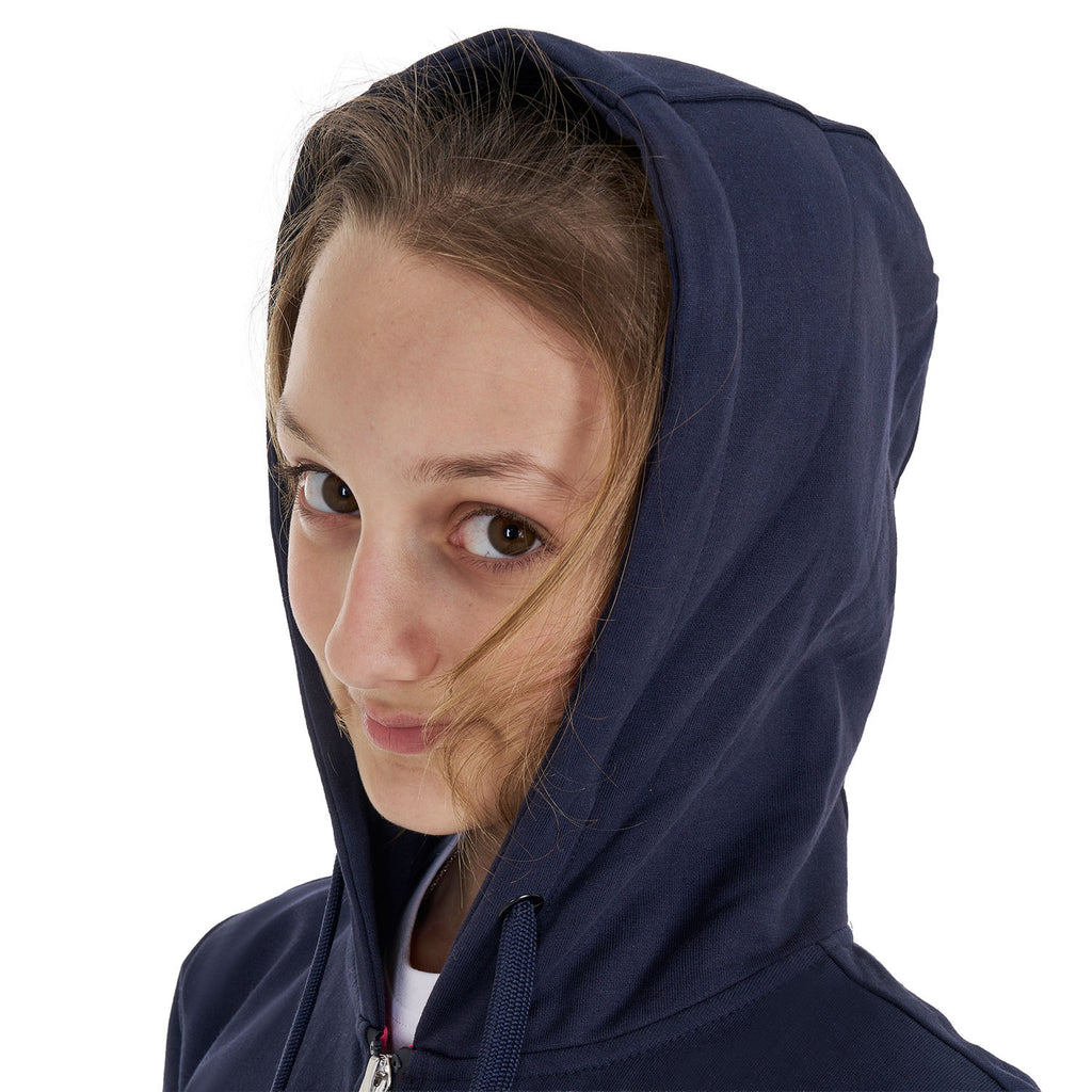 Kids' hoodie with zip and sponge lettering