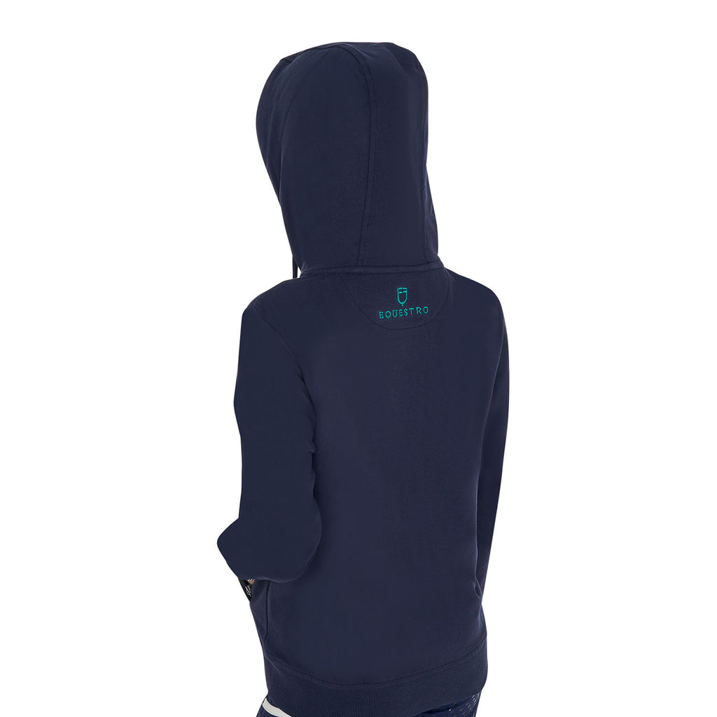 Kids' hoodie with zip and sponge lettering