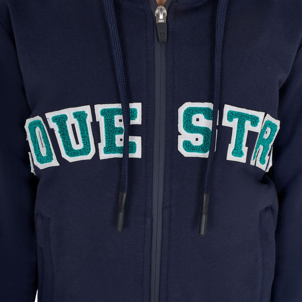 Kids' hoodie with zip and sponge lettering