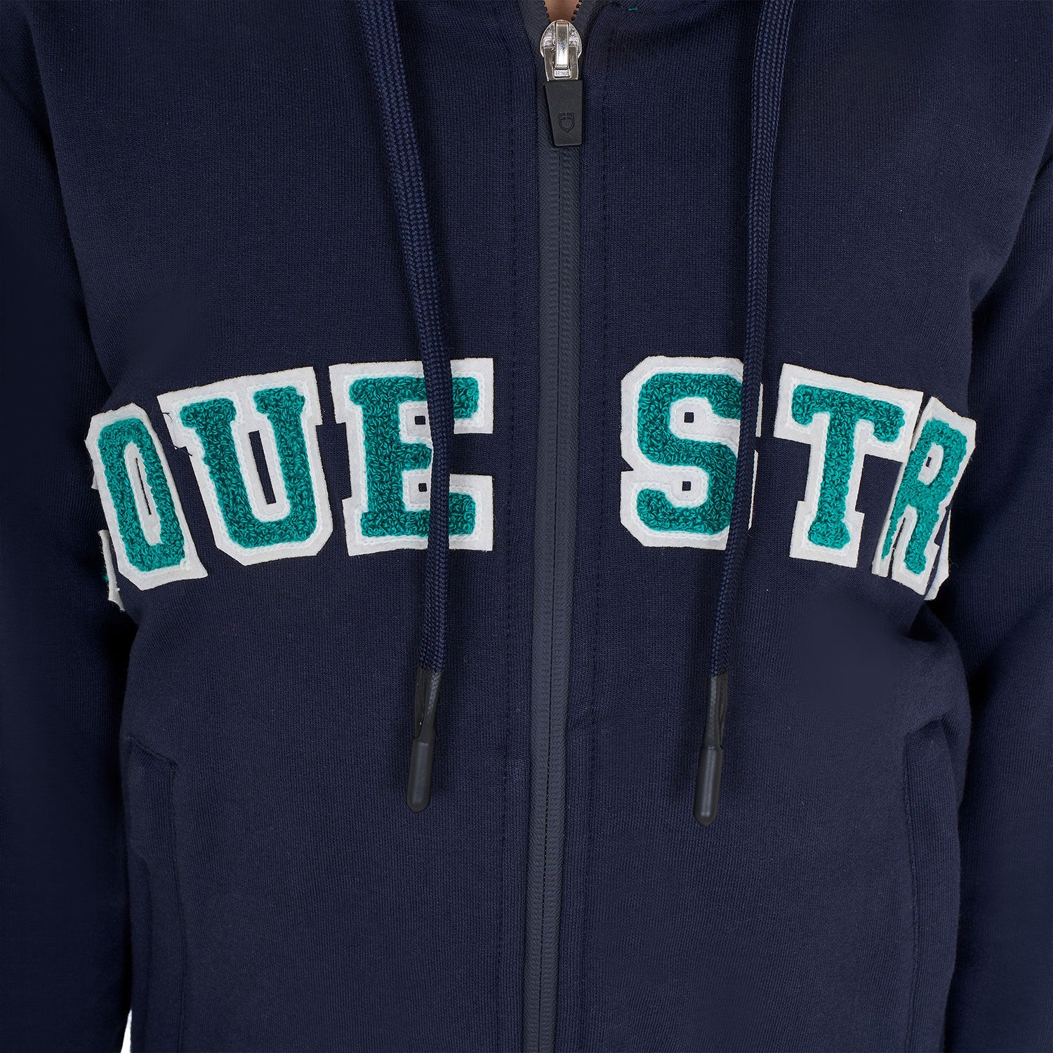 Kids' hoodie with zip and sponge lettering