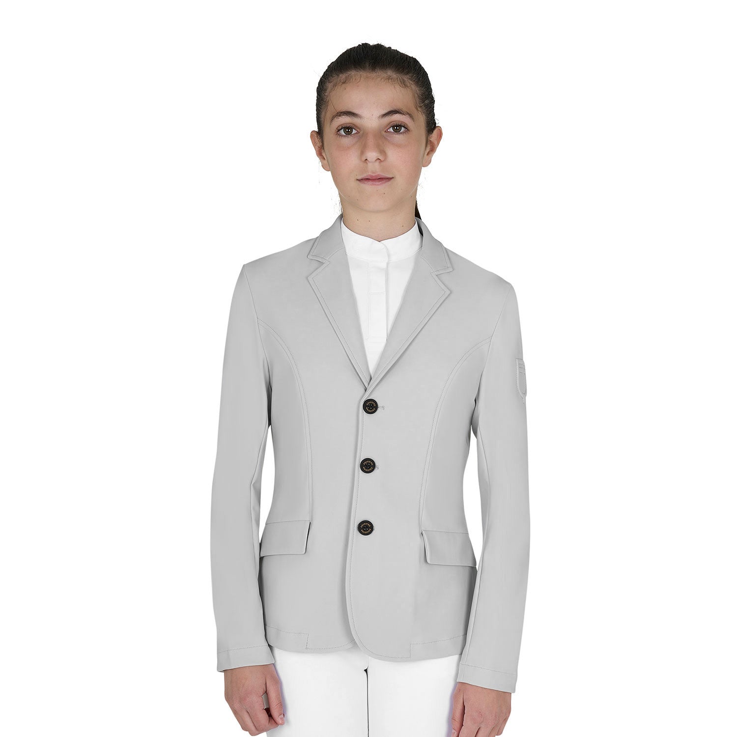 Equestro Kids' slim fit three button competition jacket