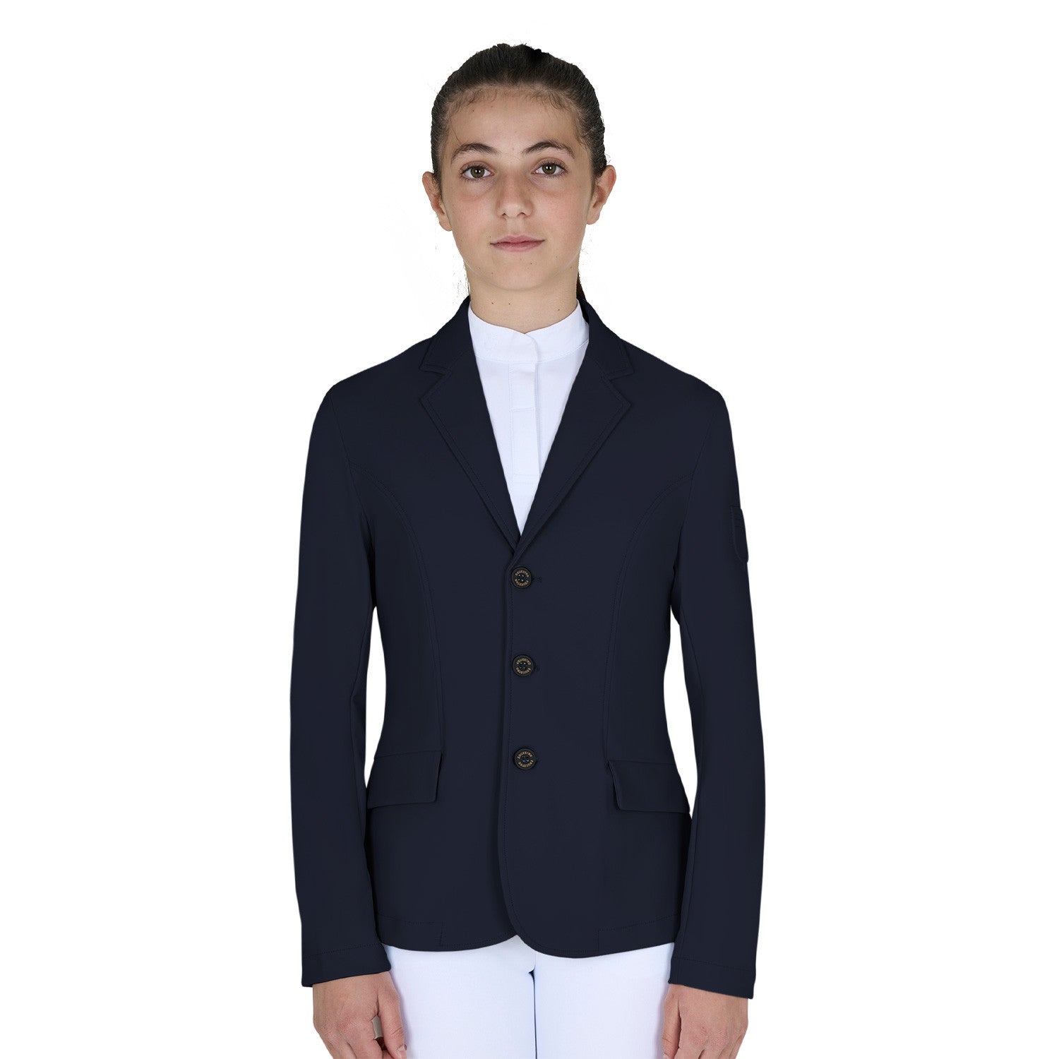 Equestro Kids' slim fit three button competition jacket