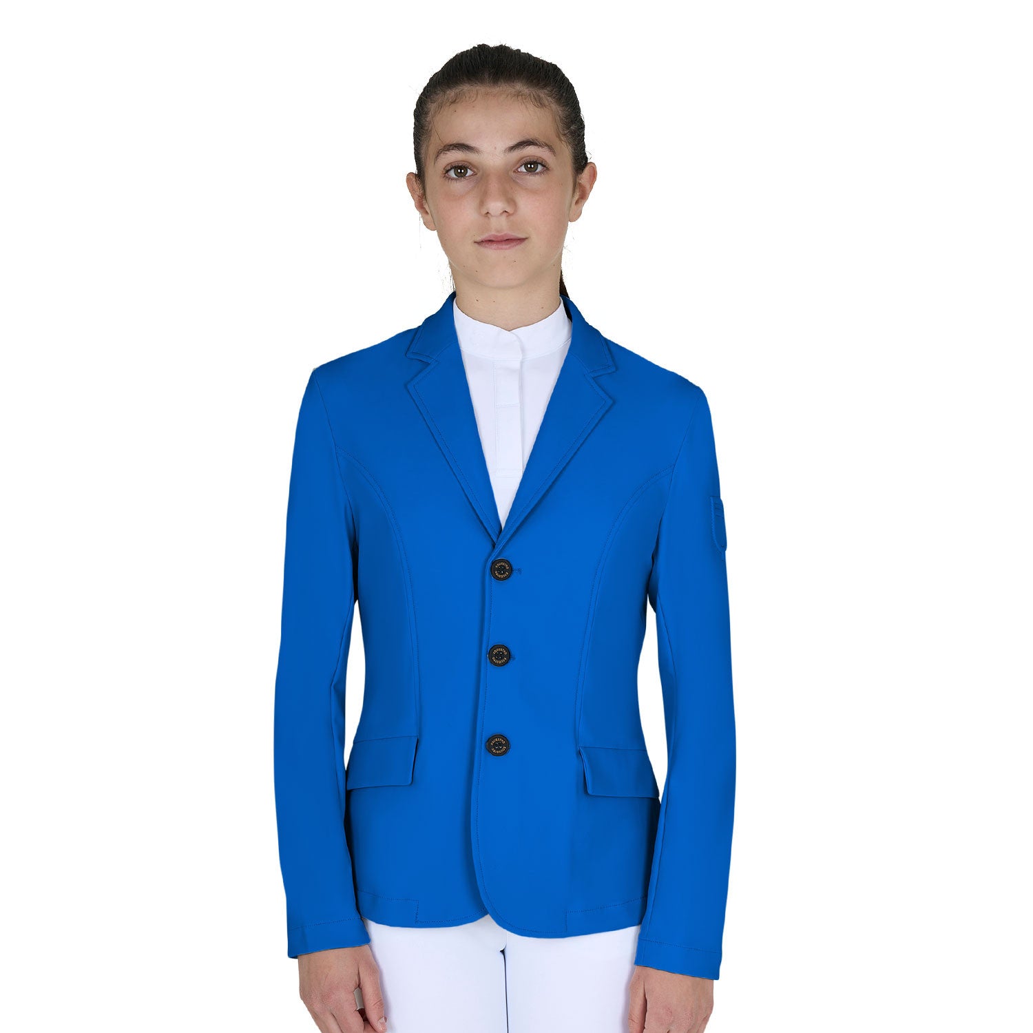 Equestro Kids' slim fit three button competition jacket