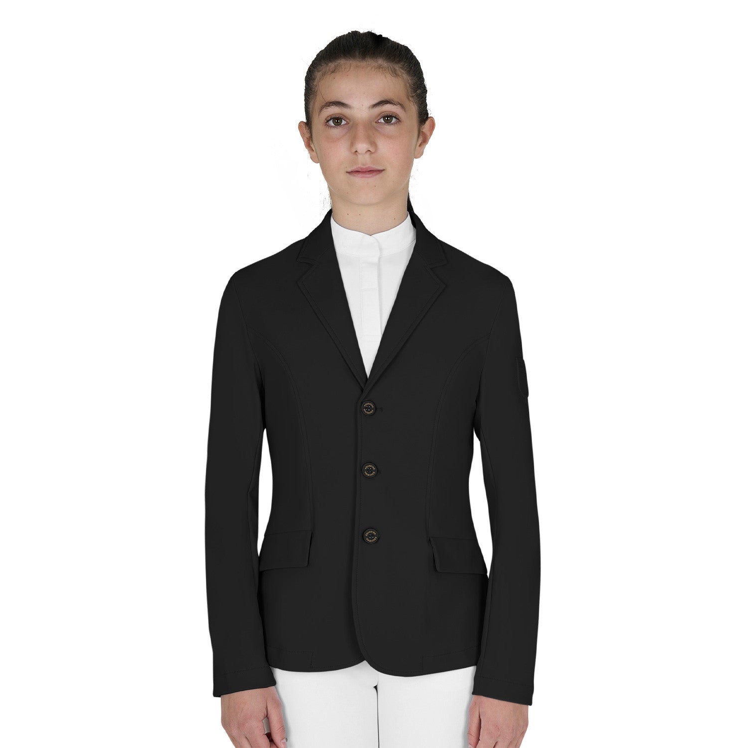 Kids' slim fit three button competition jacket