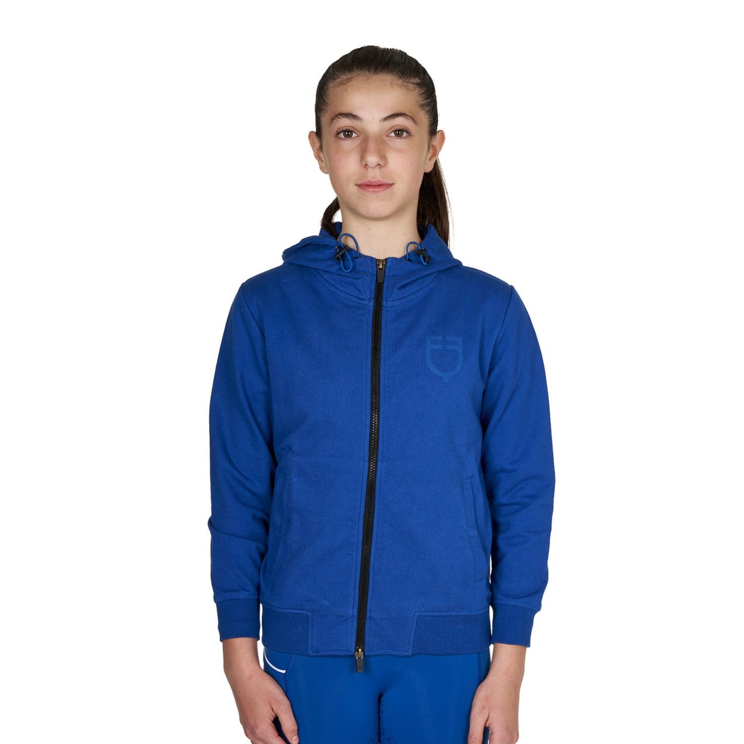 Equestro Kids'unisex hooded sweatshirt with front zip