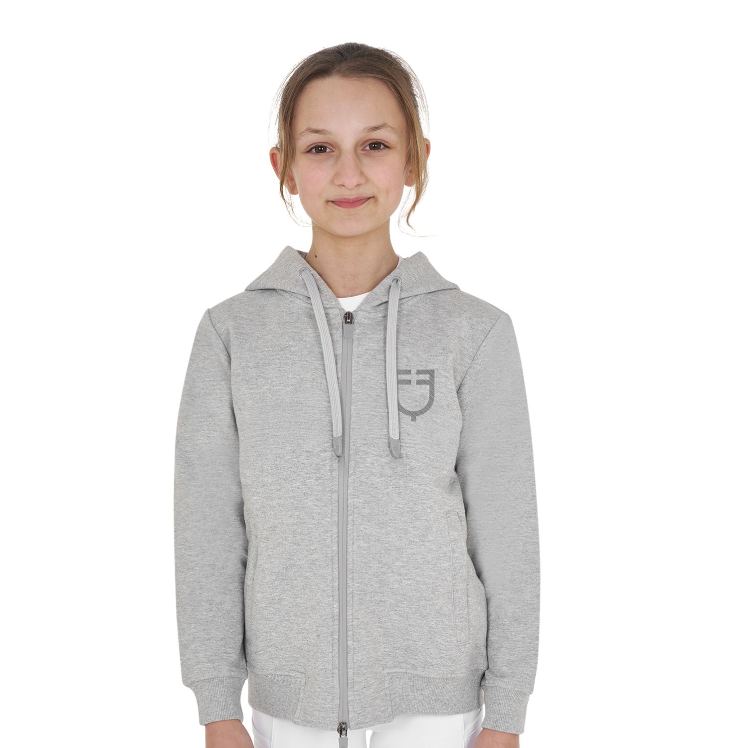 Equestro Kids'unisex hooded sweatshirt with front zip