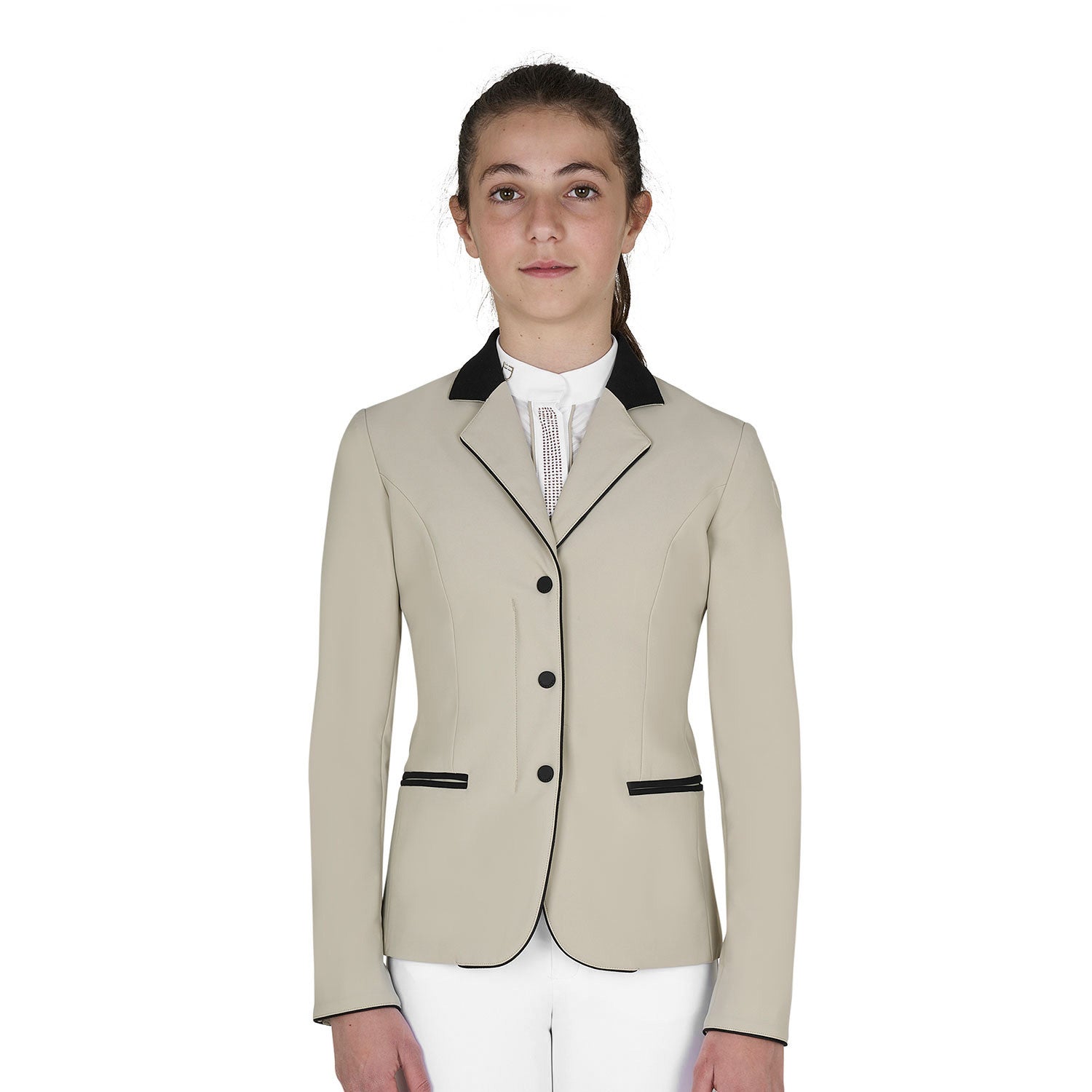 Equestro Kids' unisex competition jacket with zip and buttons