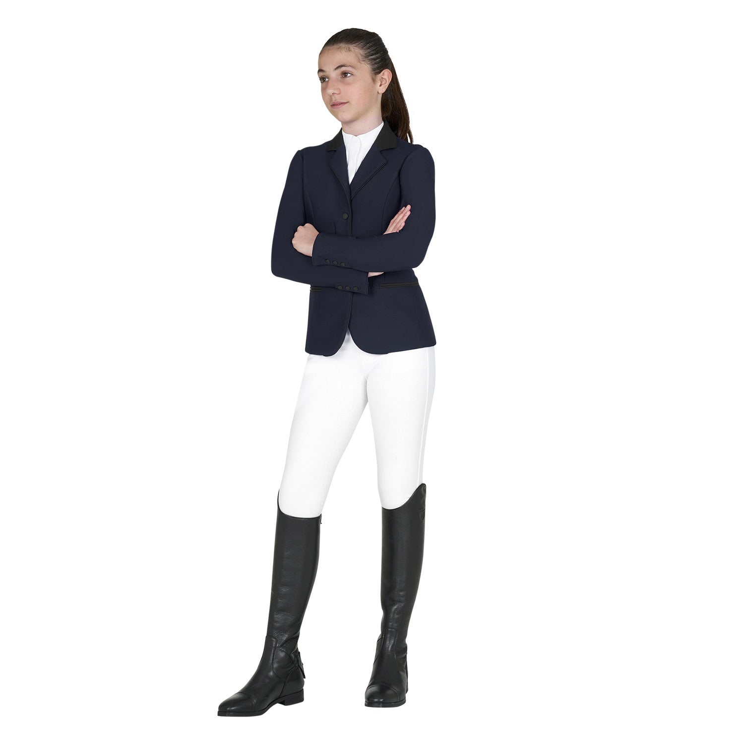 Kids' unisex competition jacket with zip and buttons