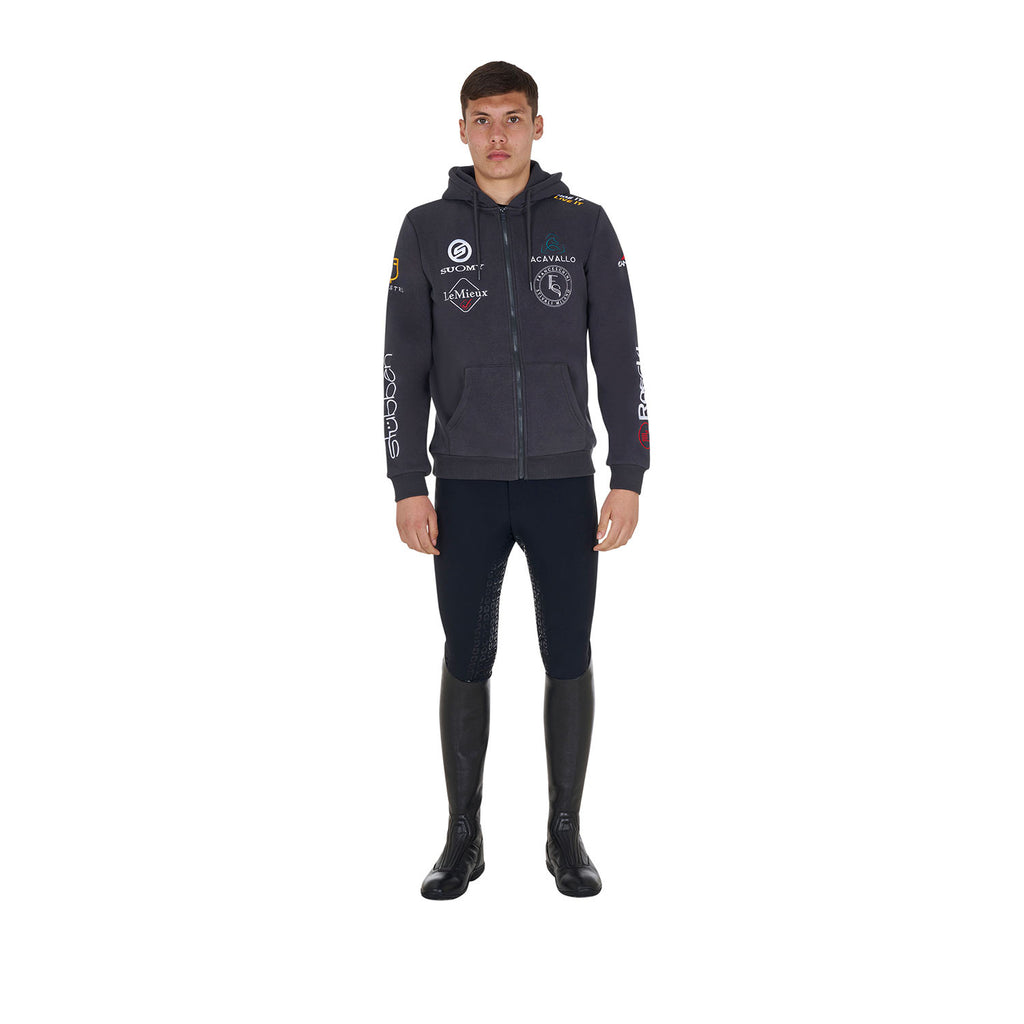 Men's sweatshirt with multi-logo hood