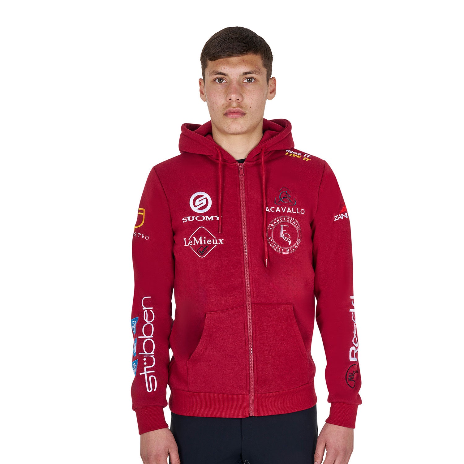 Equestro Men's sweatshirt with multi-logo hood