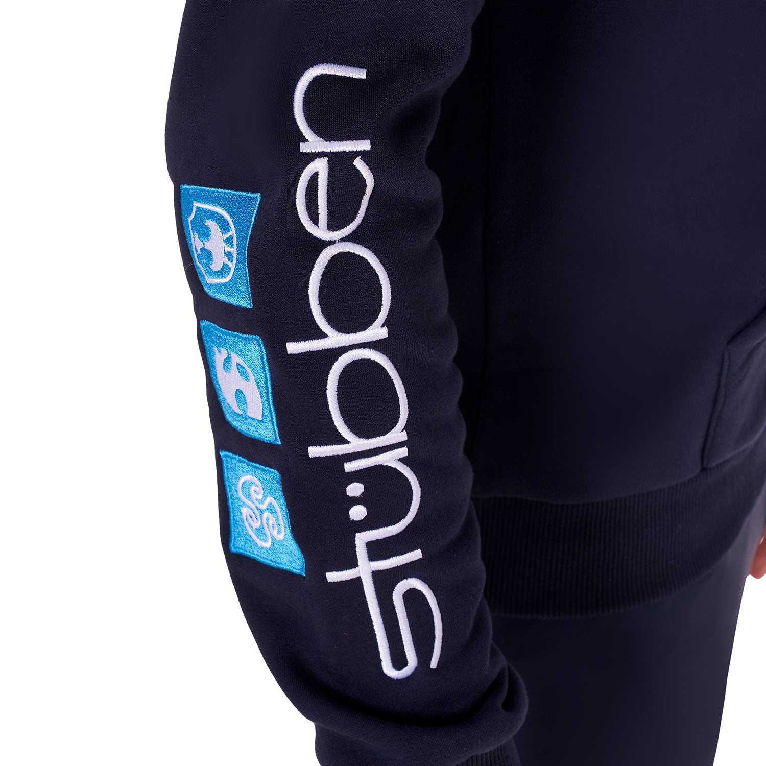 Men's sweatshirt with multi-logo hood