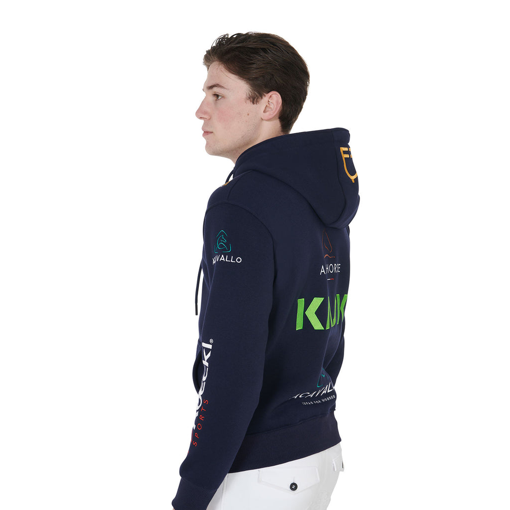 Men's sweatshirt with multi-logo hood