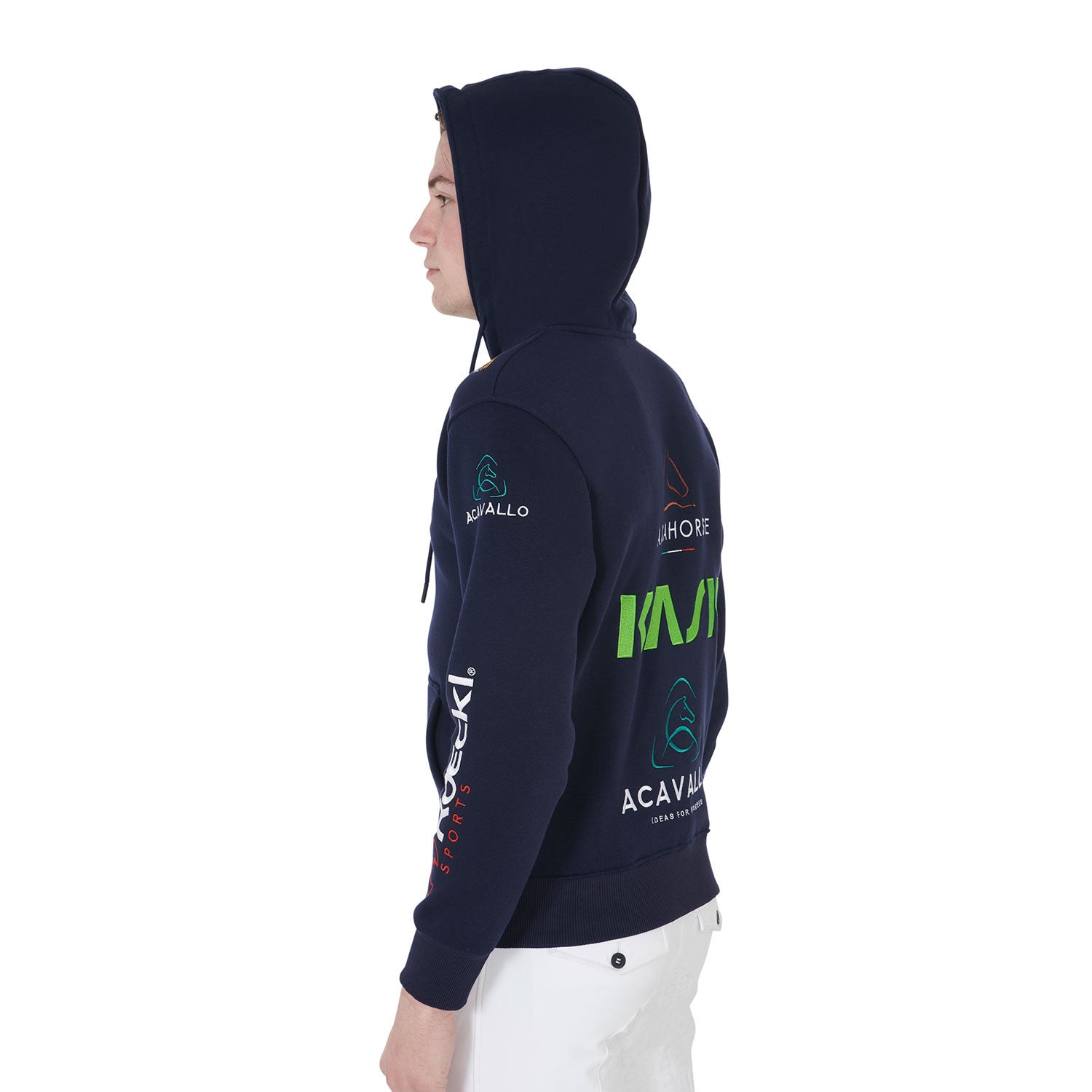 Men's sweatshirt with multi-logo hood