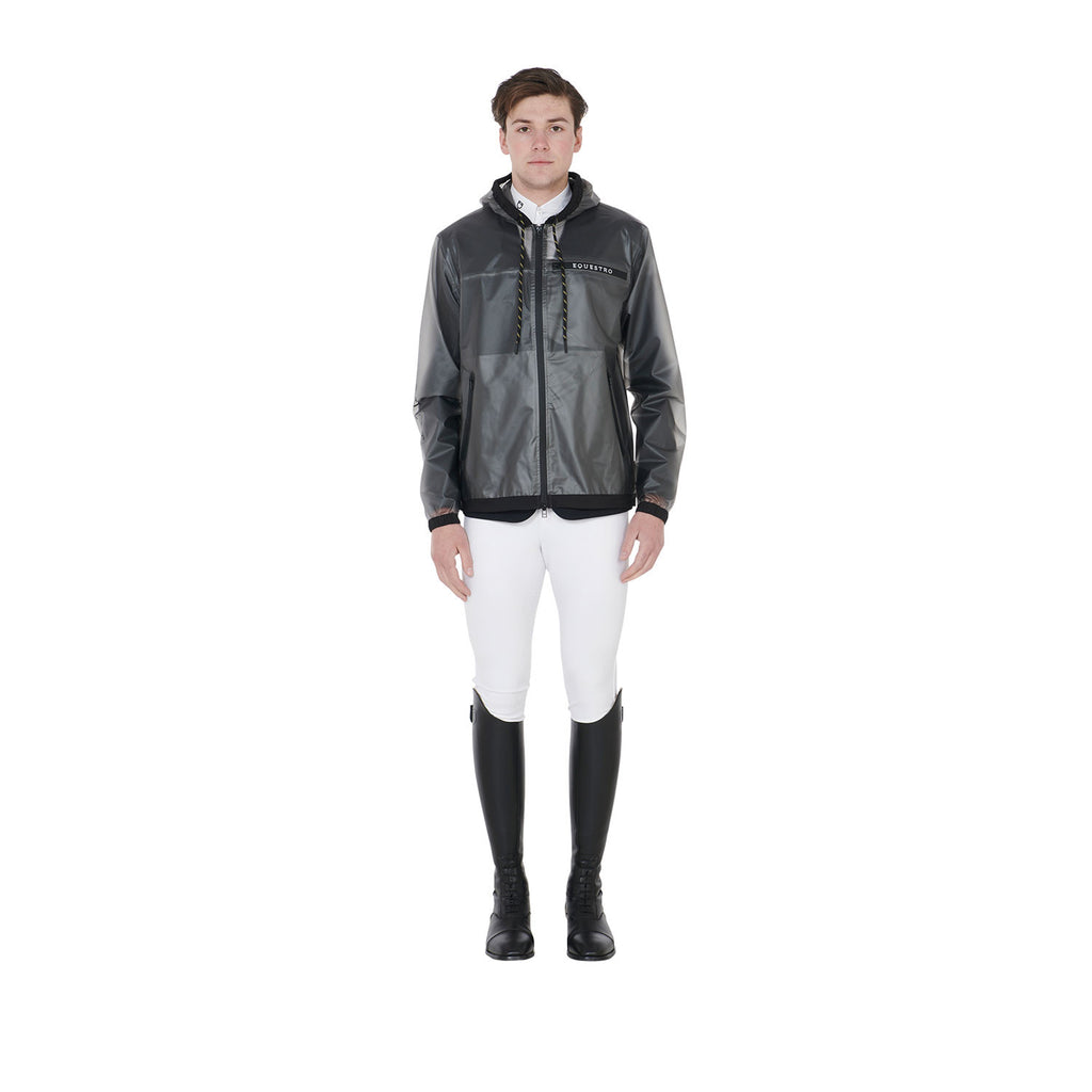 Men's transparent technical raincoat