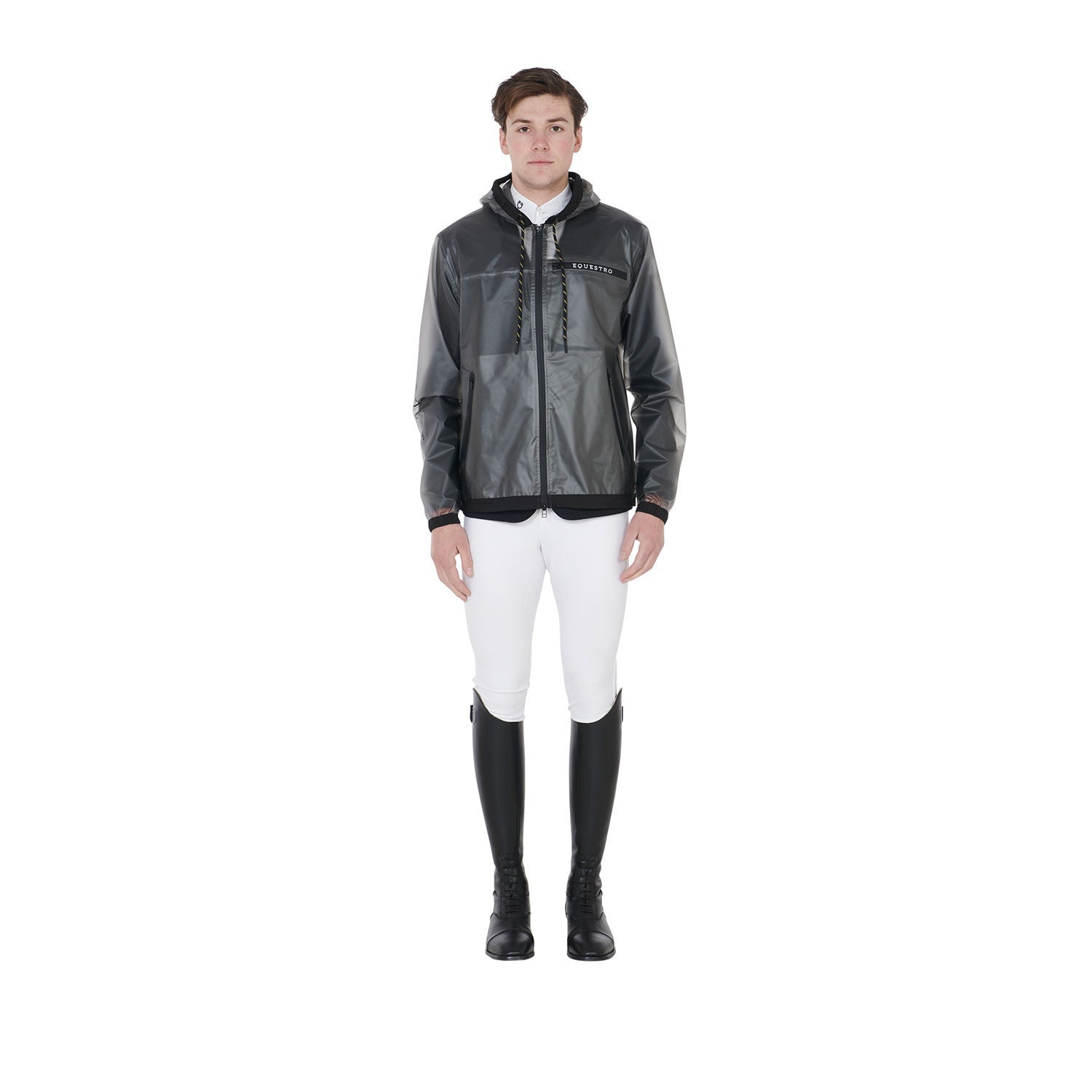 Men's transparent technical raincoat
