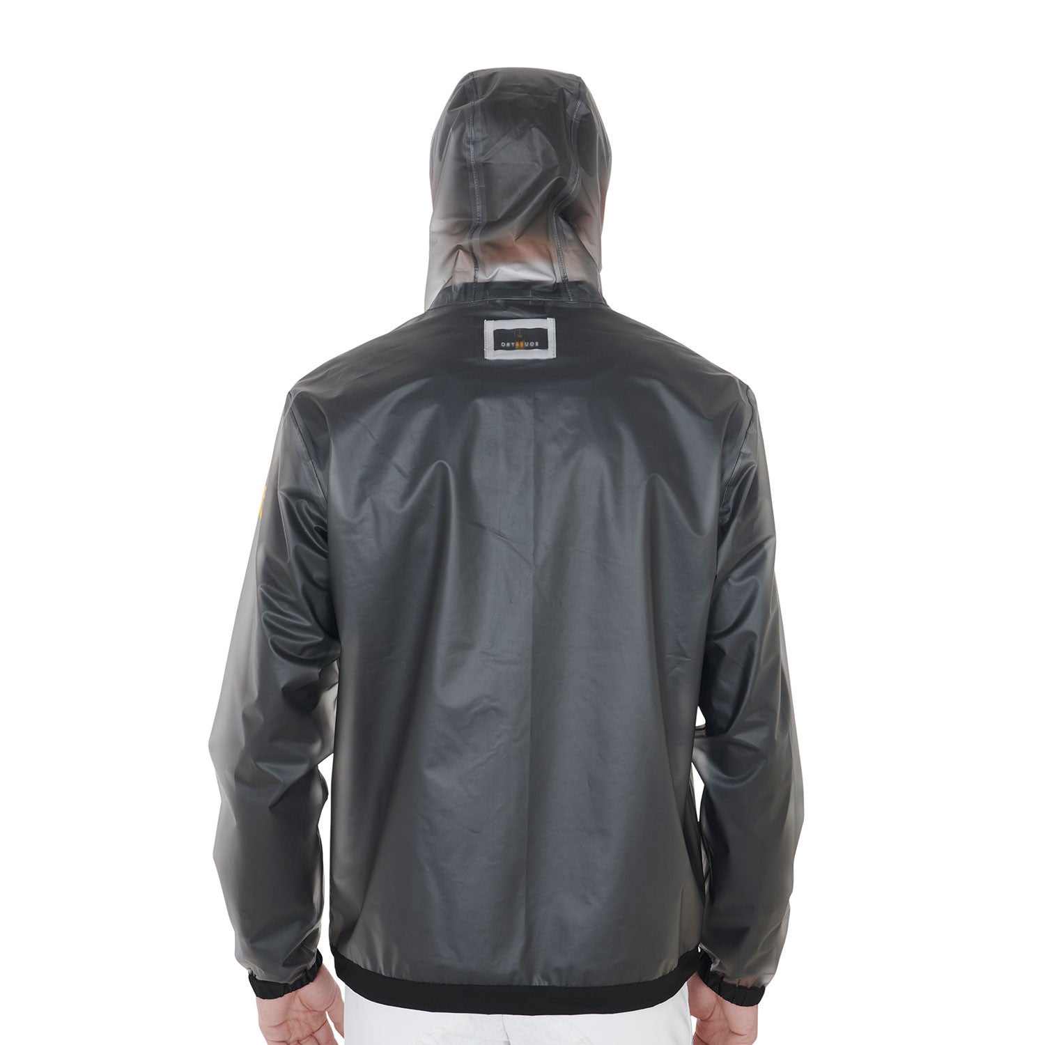 Men's transparent technical raincoat