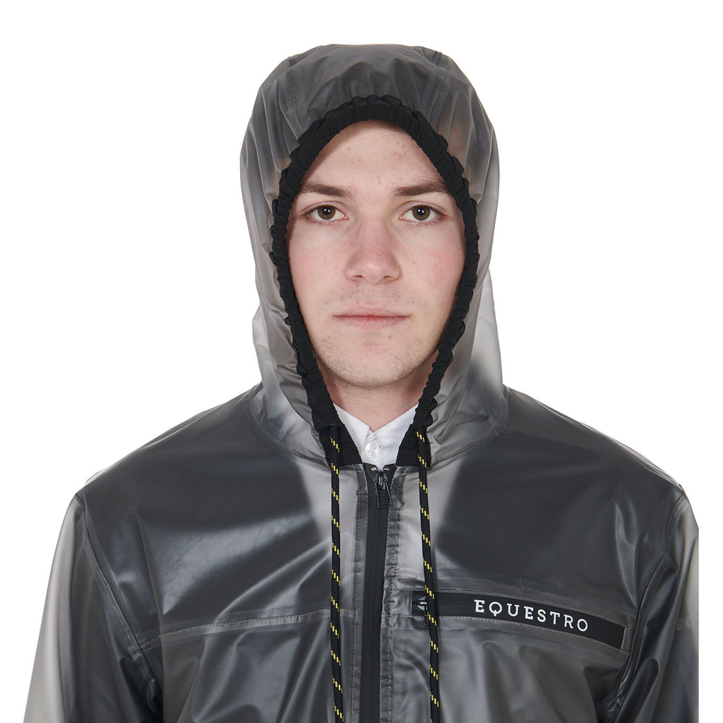 Men's transparent technical raincoat