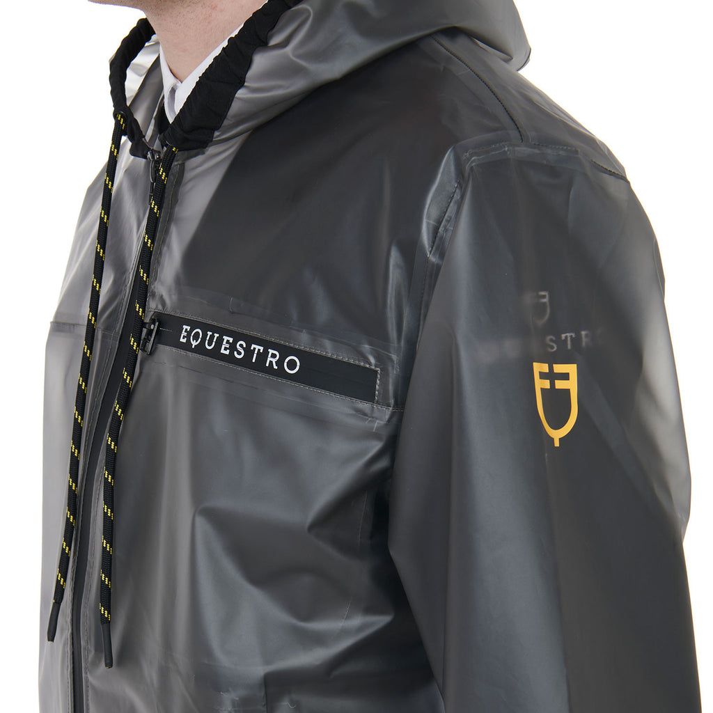 Men's transparent technical raincoat