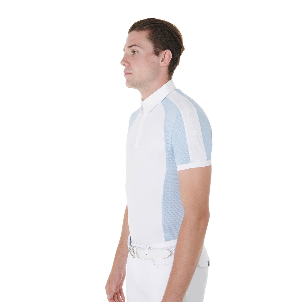 Men's slim fit competition polo shirt four buttons