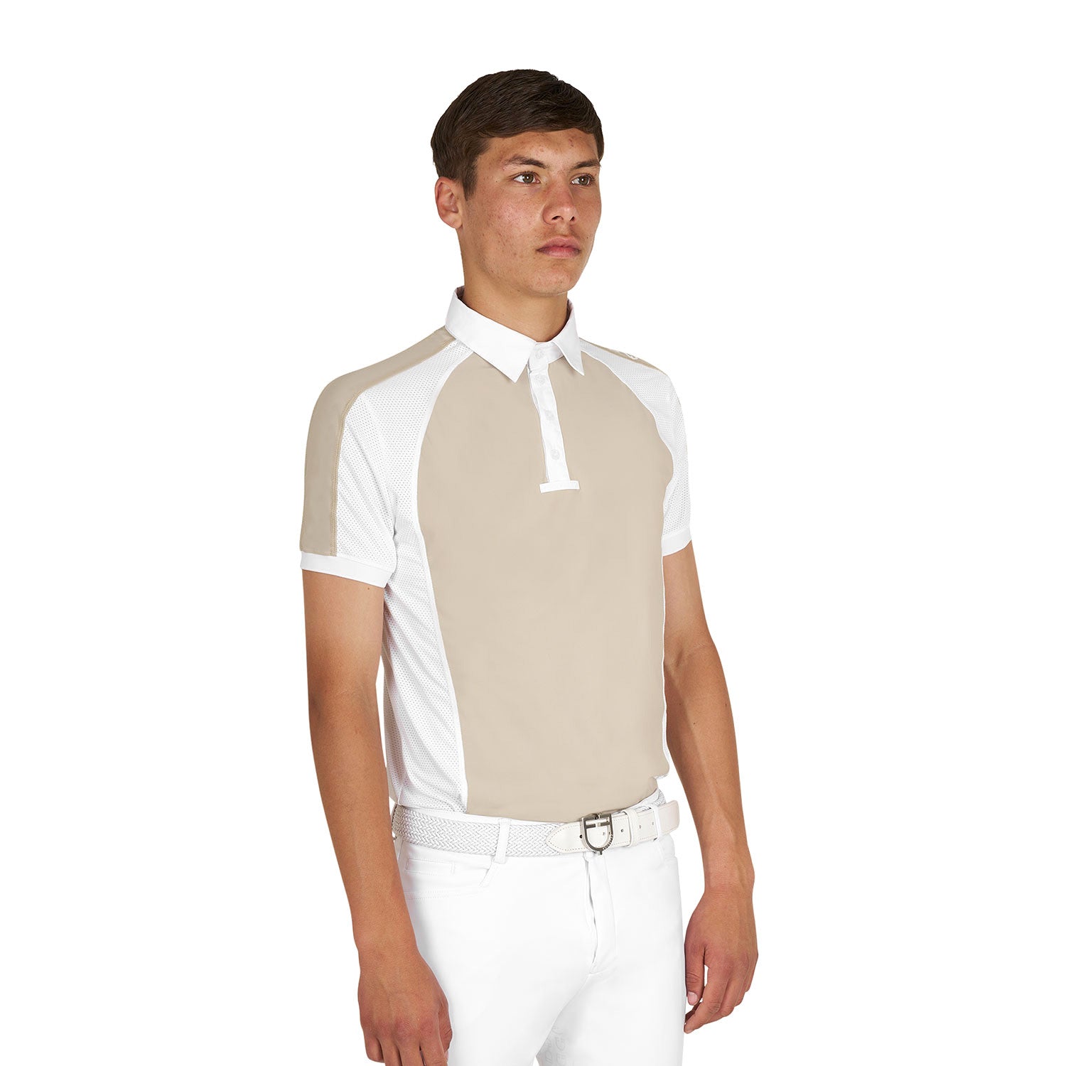 Equestro Men's slim fit competition polo shirt four buttons