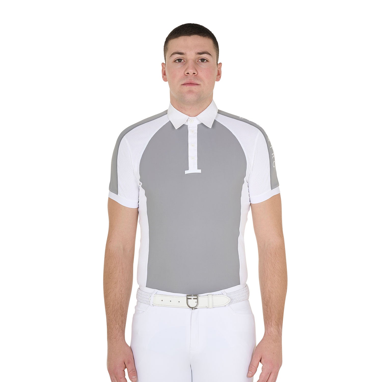 Equestro Men's slim fit competition polo shirt four buttons