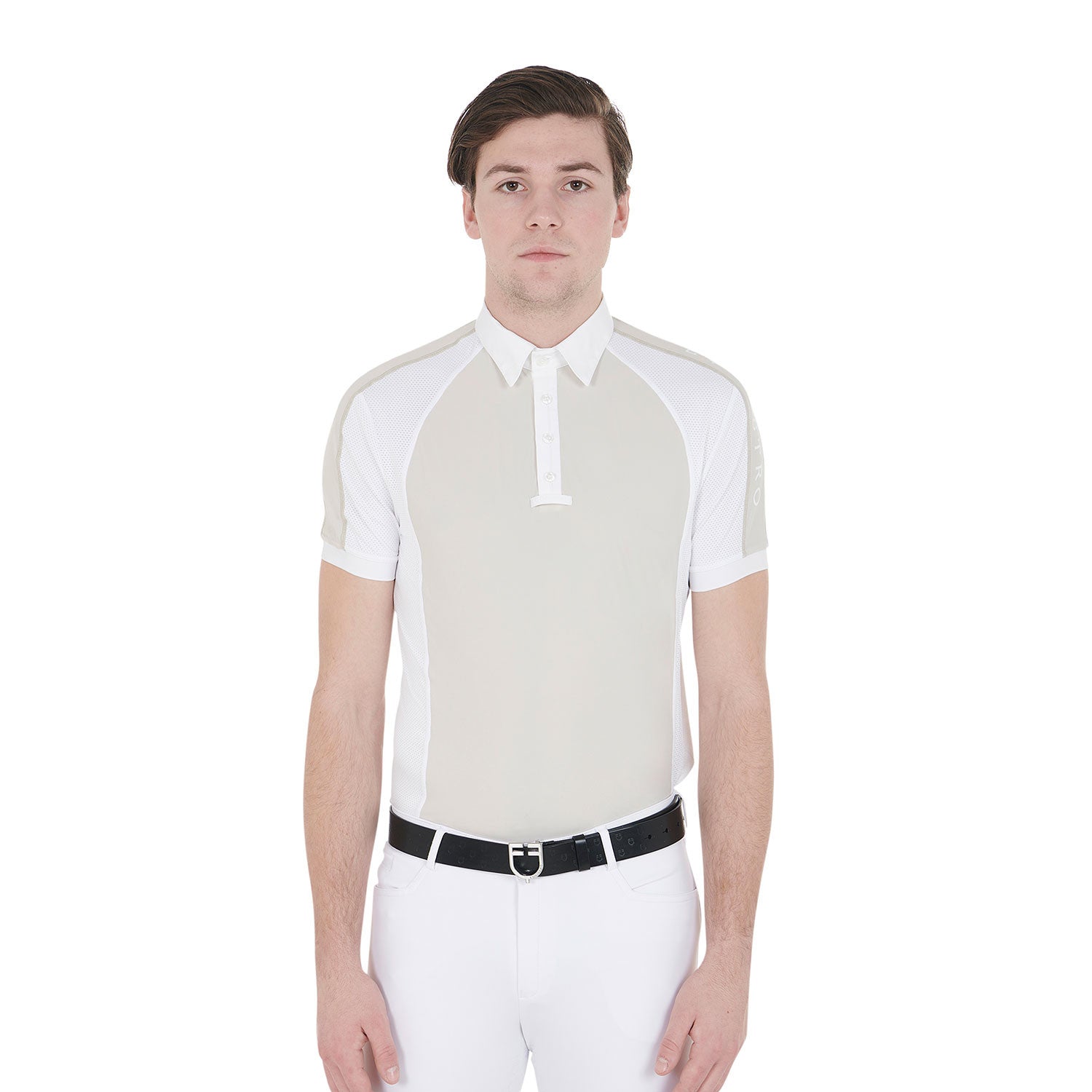 Equestro Men's slim fit competition polo shirt four buttons