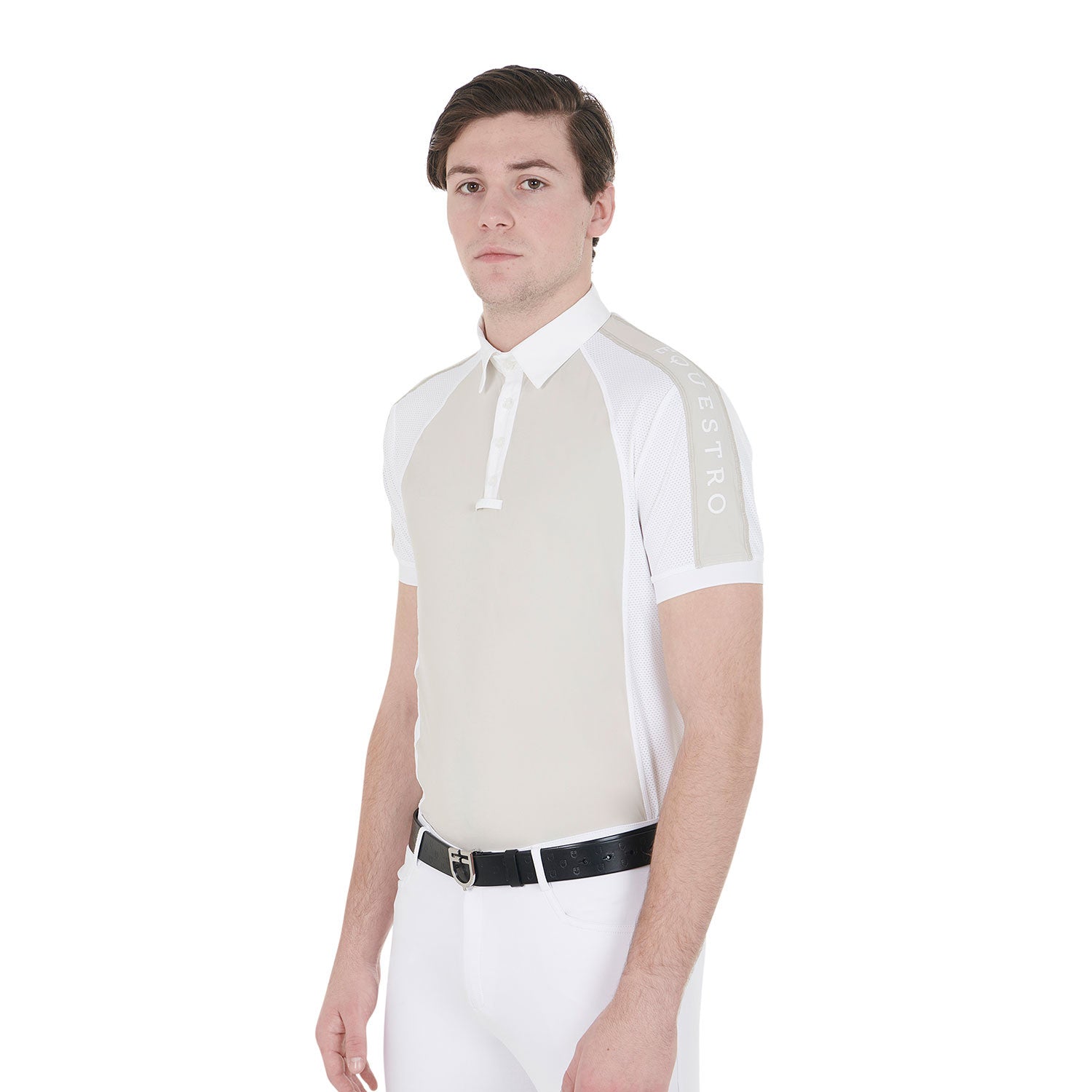 Men's slim fit competition polo shirt four buttons