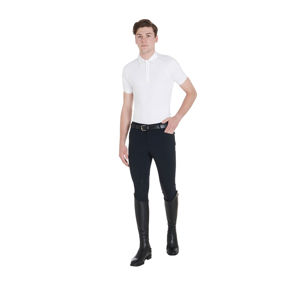 Men's slim fit competition polo shirt four buttons