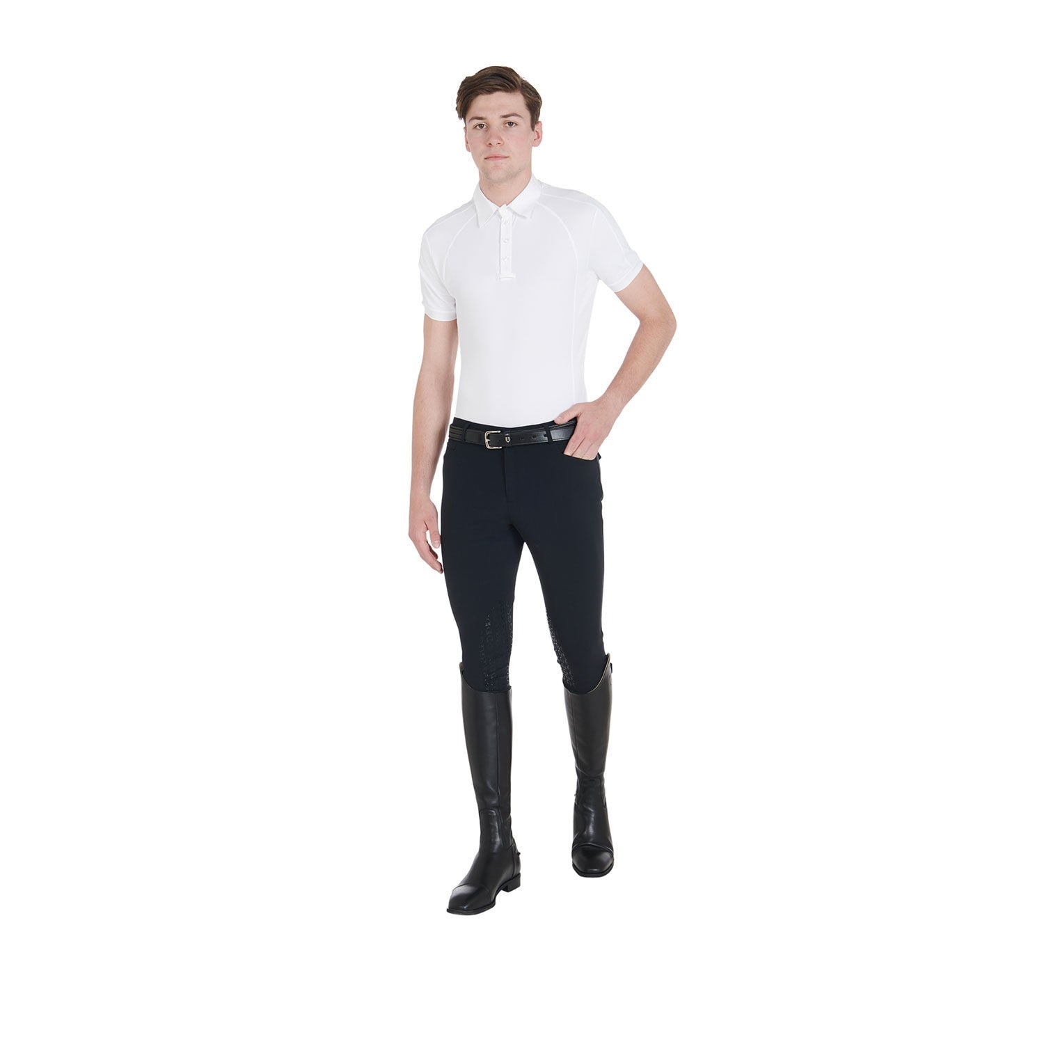 Men's slim fit competition polo shirt four buttons