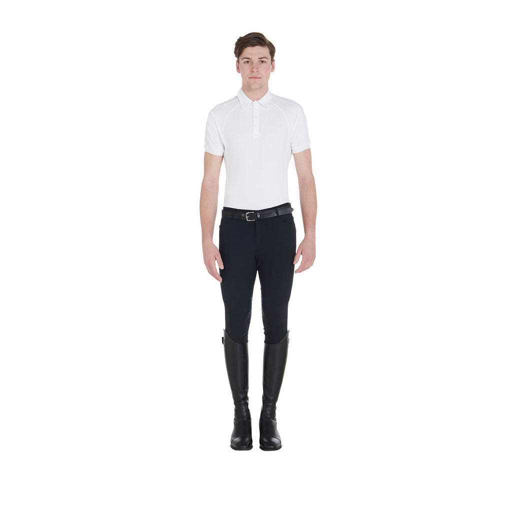 Men's slim fit competition polo shirt four buttons