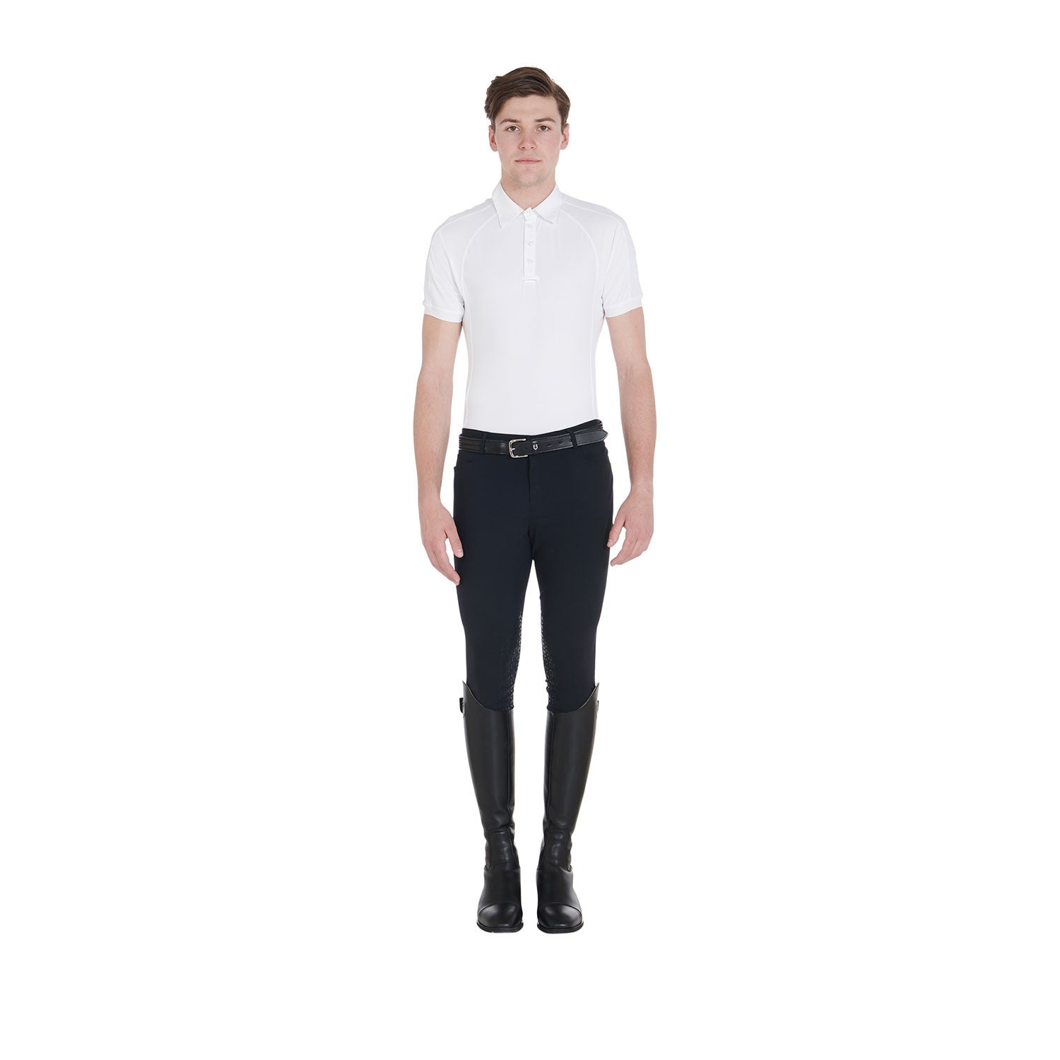 Men's slim fit competition polo shirt four buttons