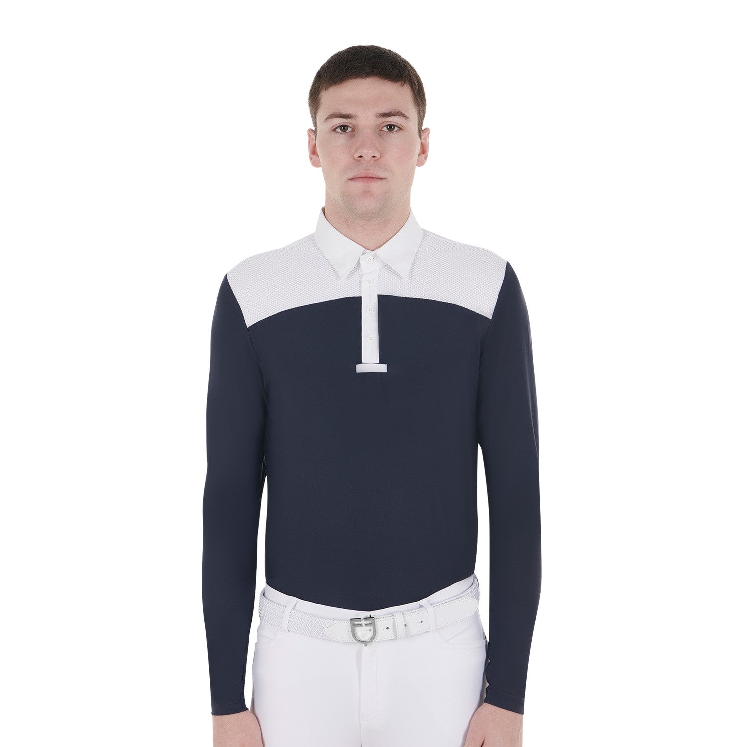 Equestro Men's long-sleeved competition polo shirt