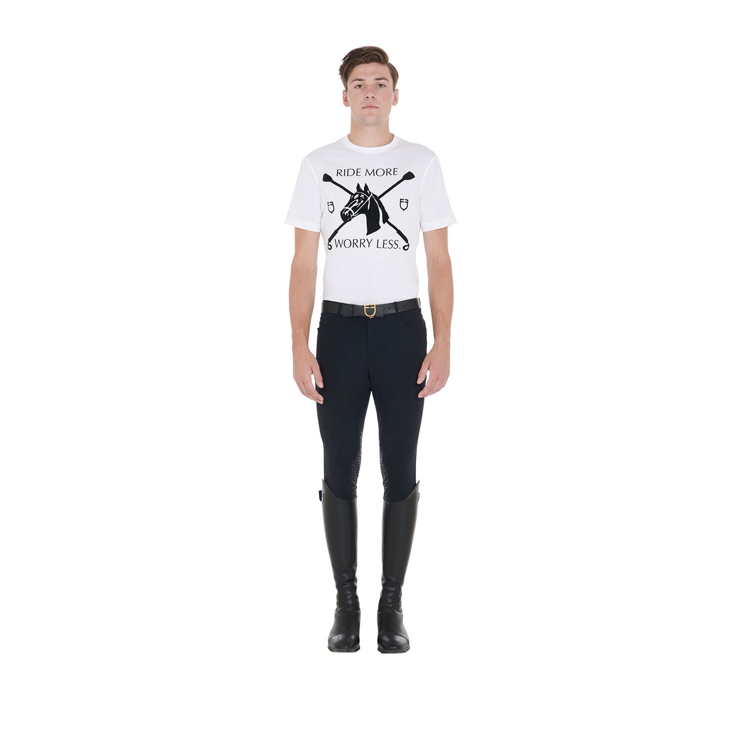 Men's slim fit t-shirt with equestrian print