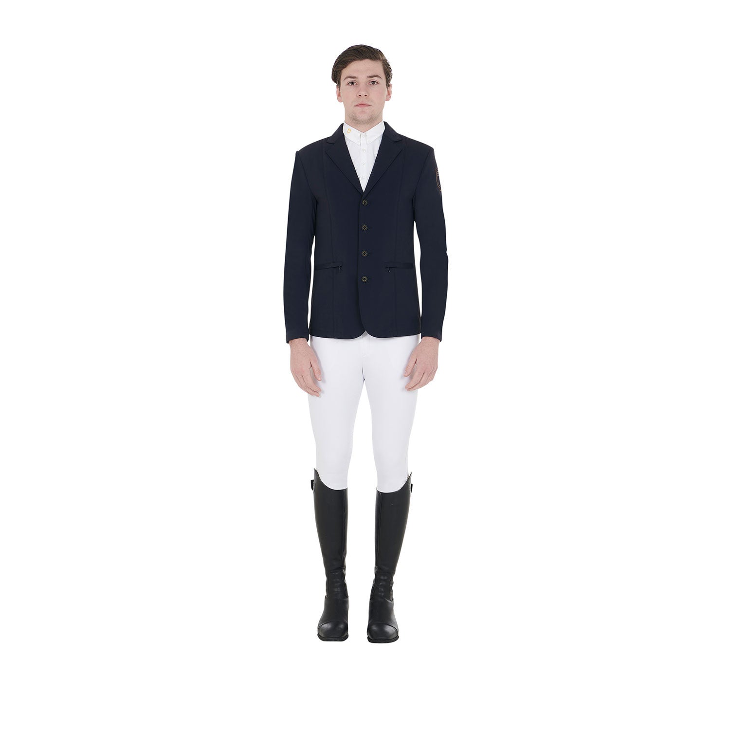 Men's competition jacket with contrasting embroidered logo