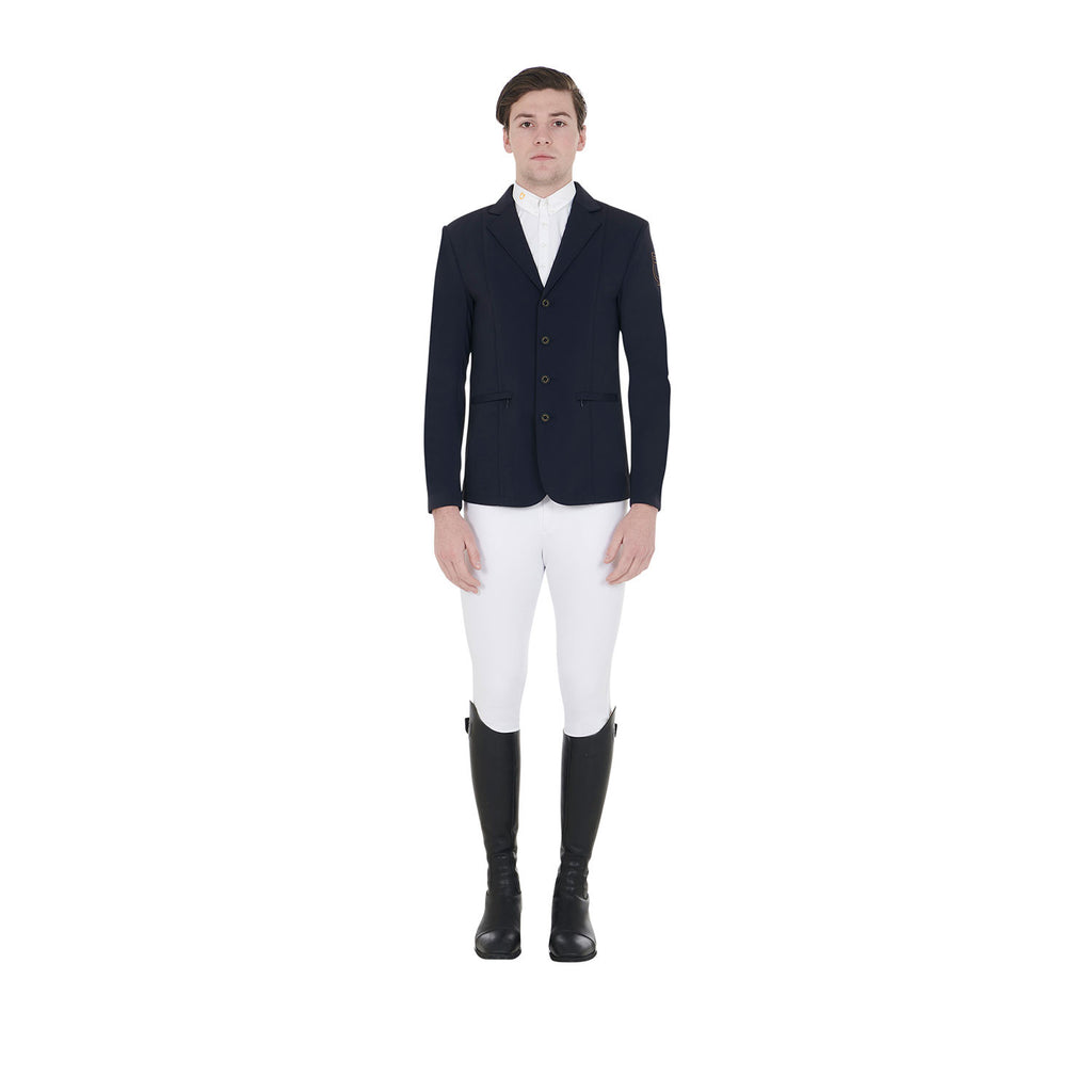 Men's competition jacket with contrasting embroidered logo