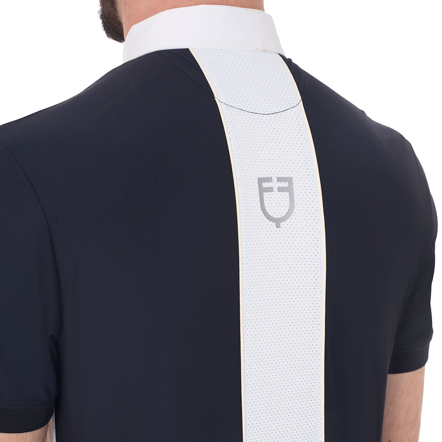 Men's slim fit polo shirt in technical fabric with piping