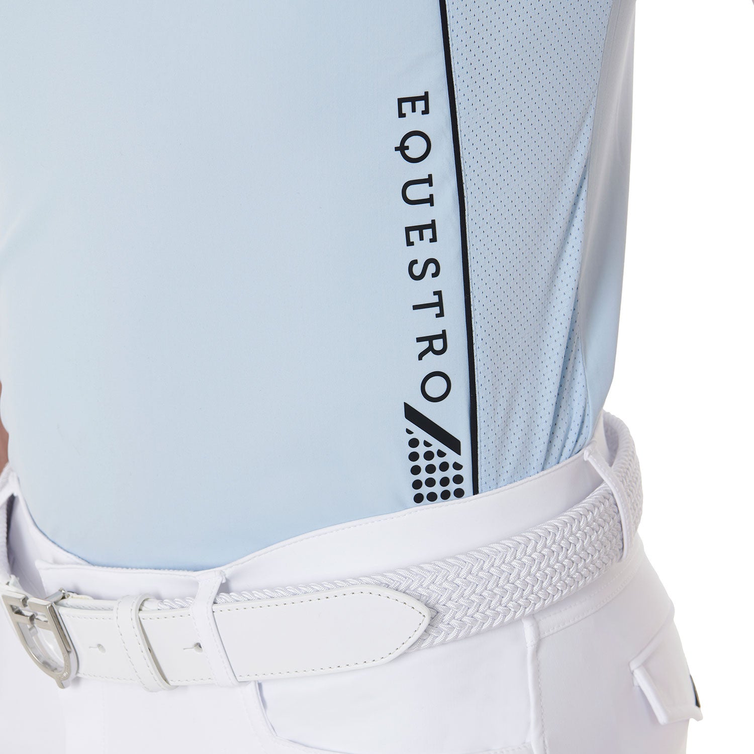 Men's slim fit polo shirt in technical fabric with piping