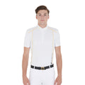 Men's slim fit polo shirt in technical fabric with piping
