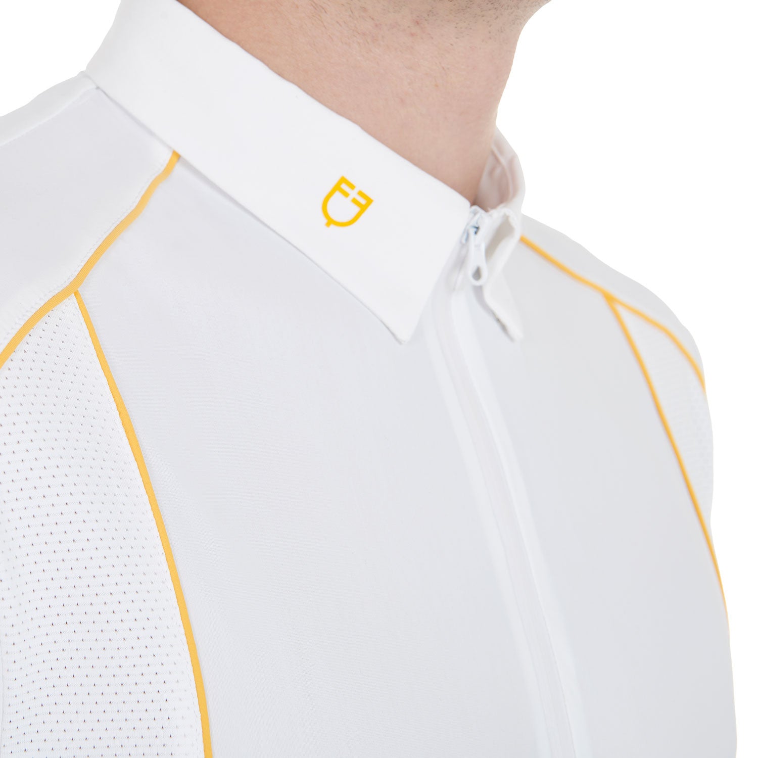 Men's slim fit polo shirt in technical fabric with piping