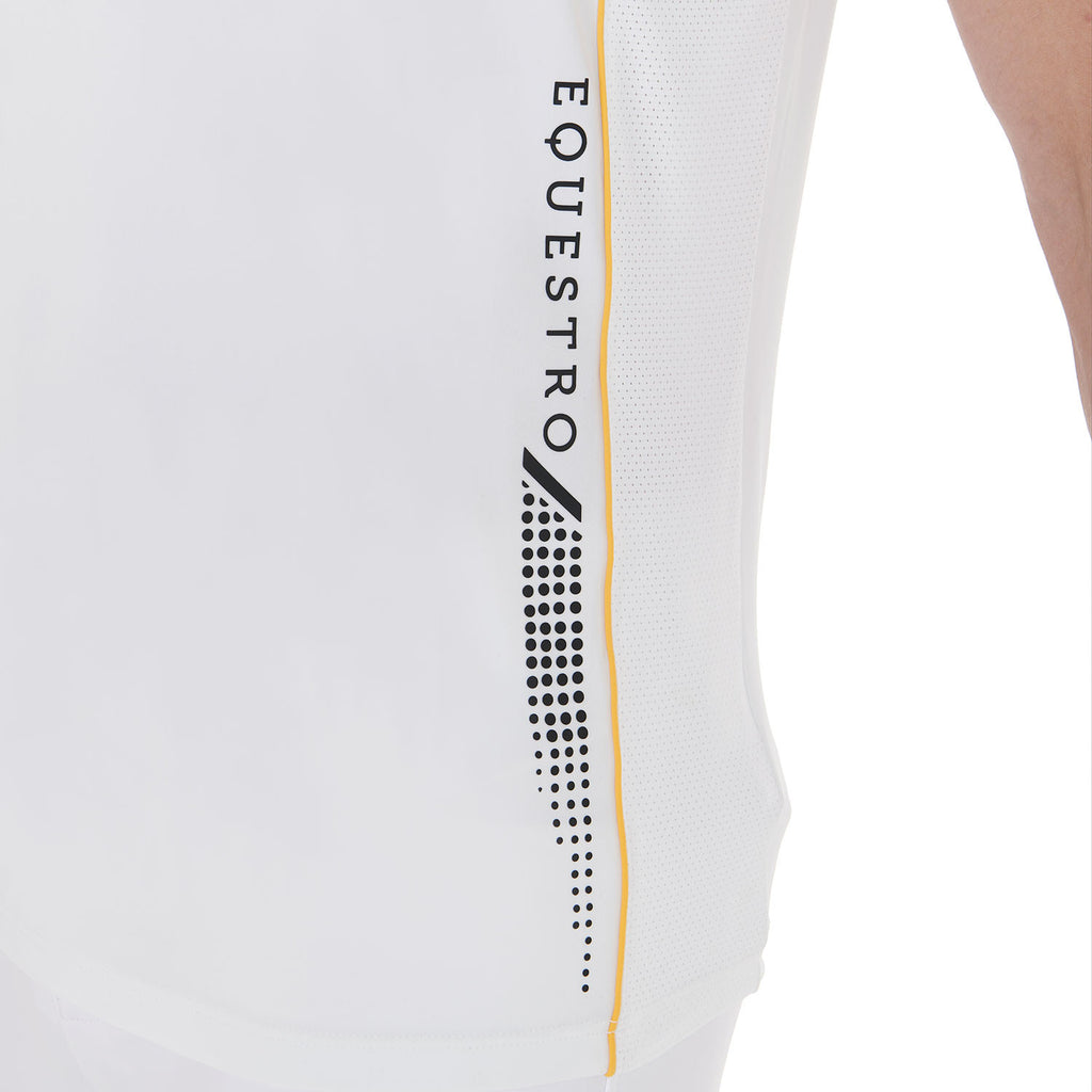 Men's slim fit polo shirt in technical fabric with piping