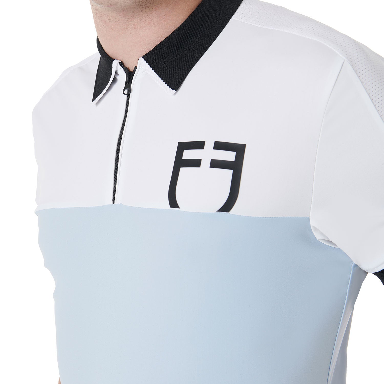 Men's slim fit training polo shirt with front logo