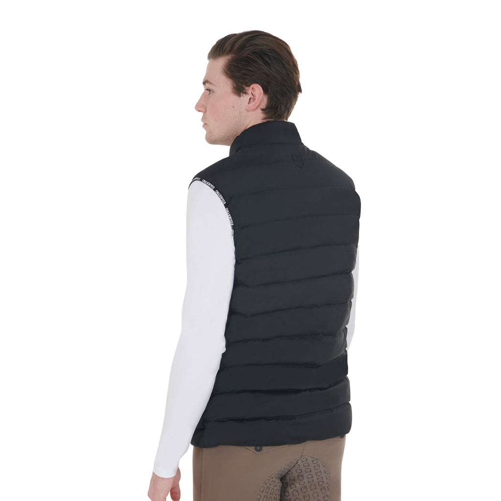 Men's stretch fabric vest silicone patch