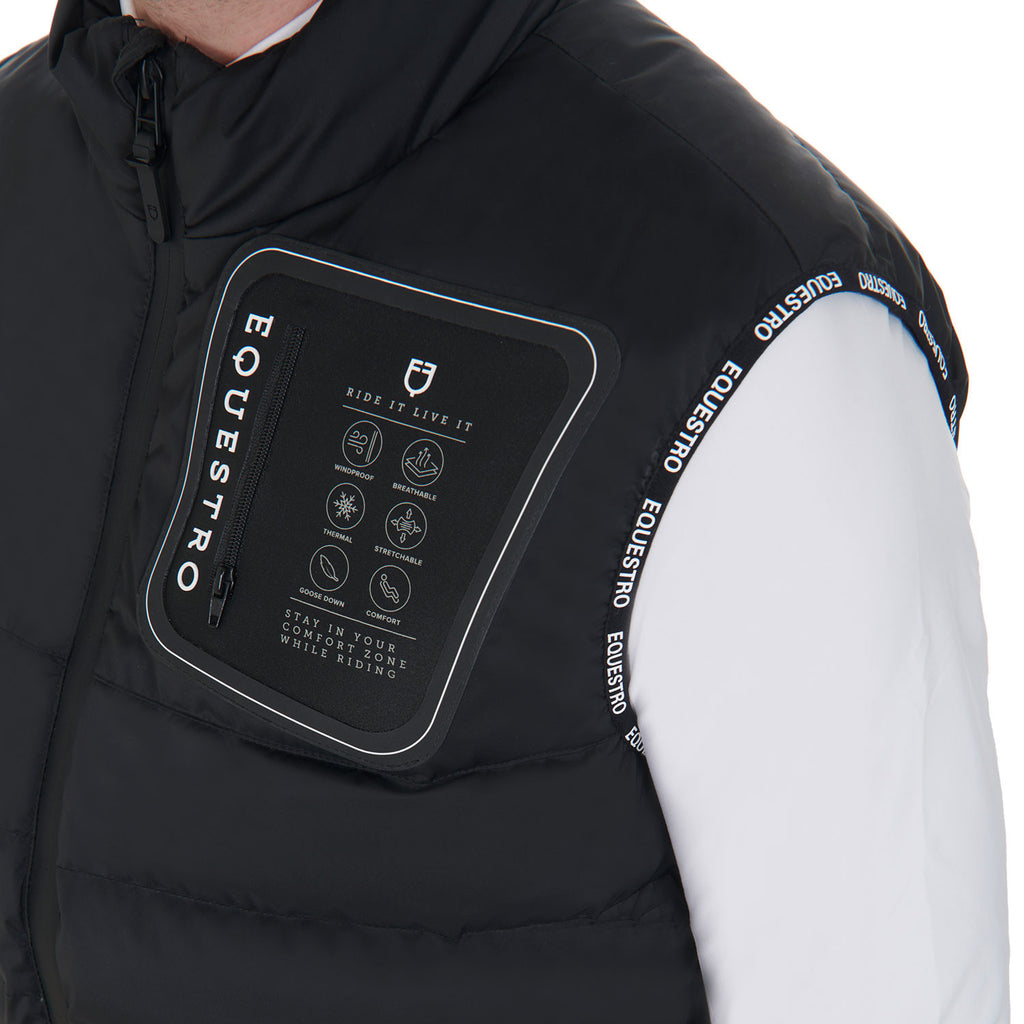 Men's stretch fabric vest silicone patch