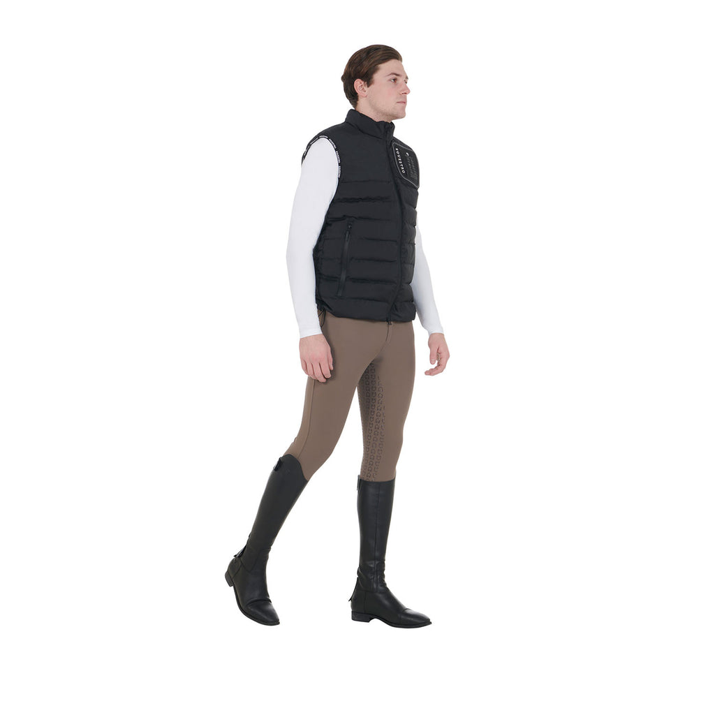 Men's stretch fabric vest silicone patch
