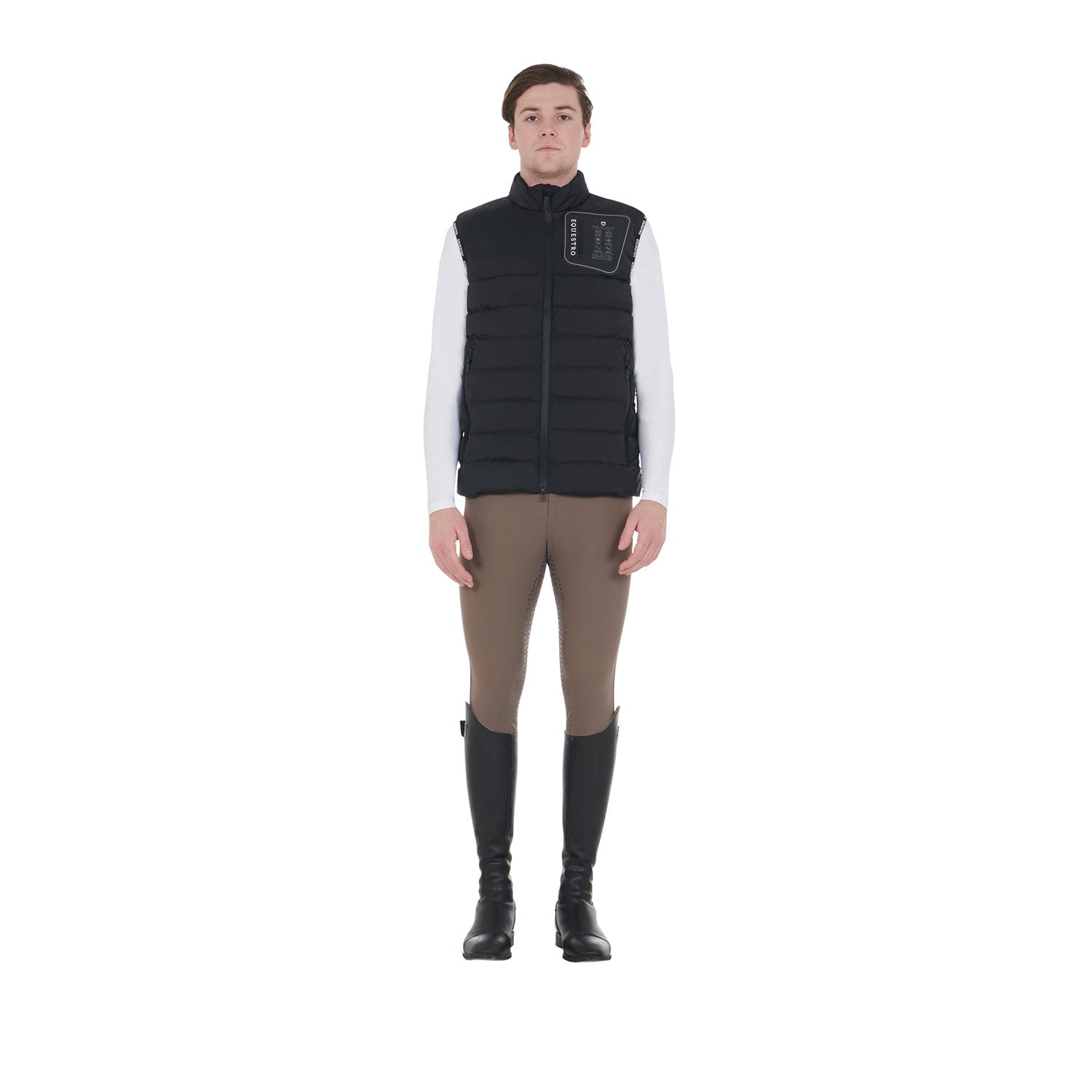 Men's stretch fabric vest silicone patch