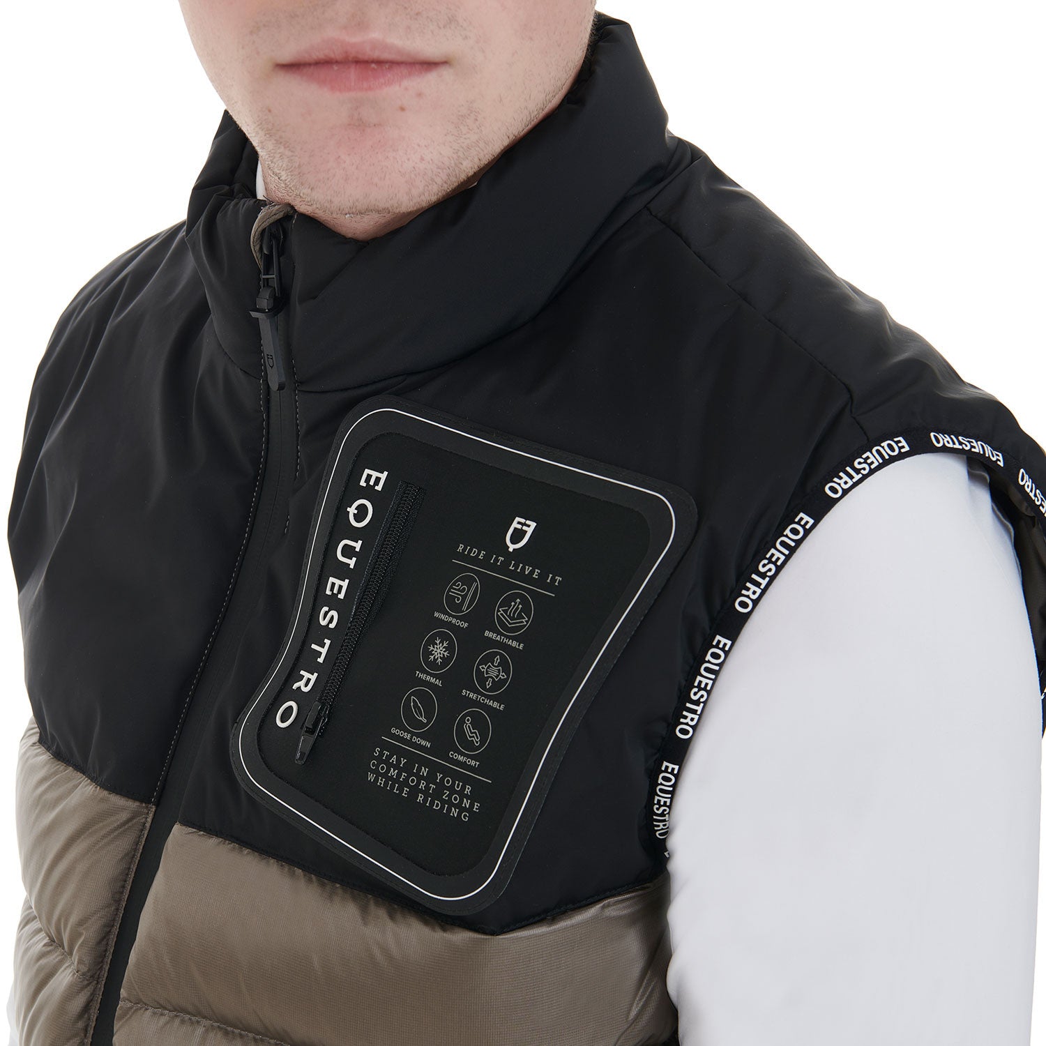 Men's bi-material vest silicone patch