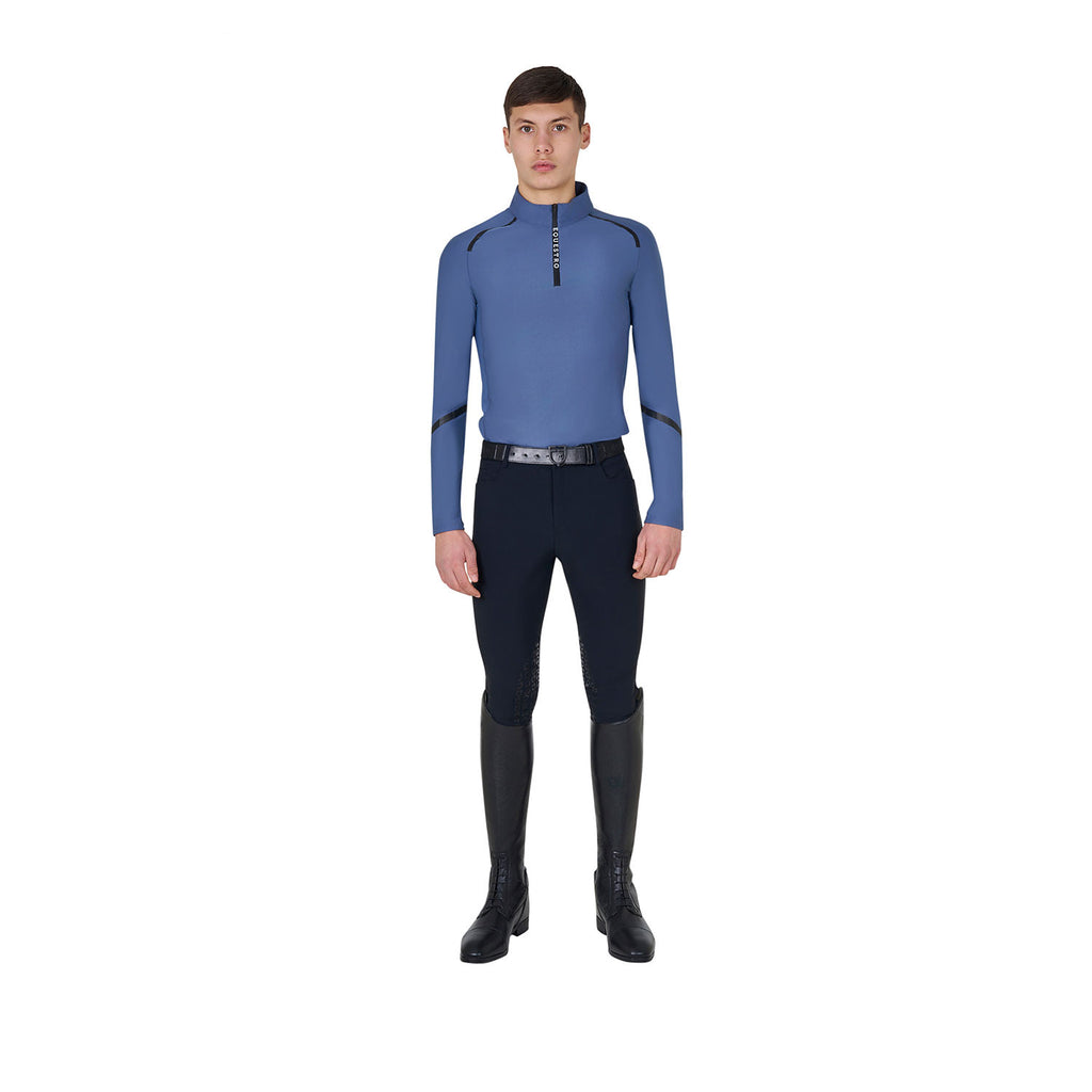 Men's slim fit long sleeve training polo shirt