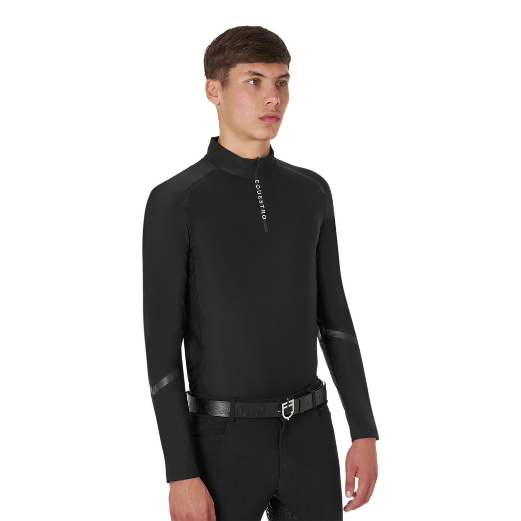 Men's slim fit long sleeve training polo shirt