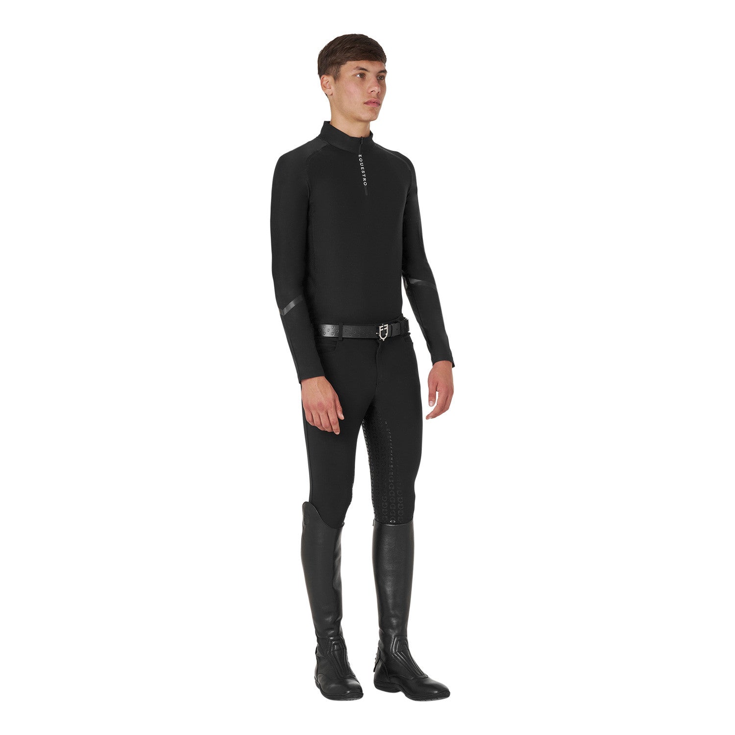 Men's slim fit long sleeve training polo shirt